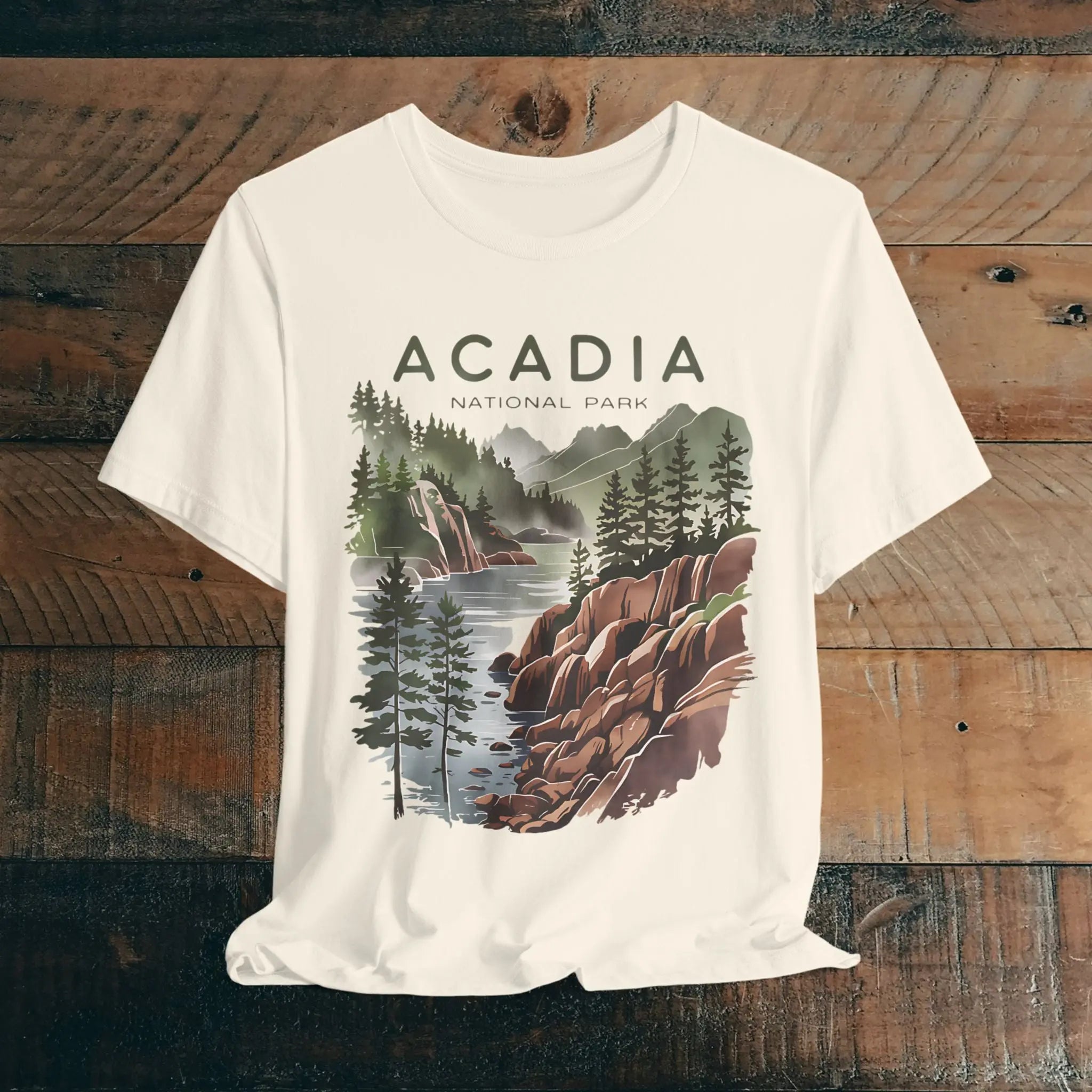 Acadia National Park Unisex Fit Soft T-Shirt Coastal Art