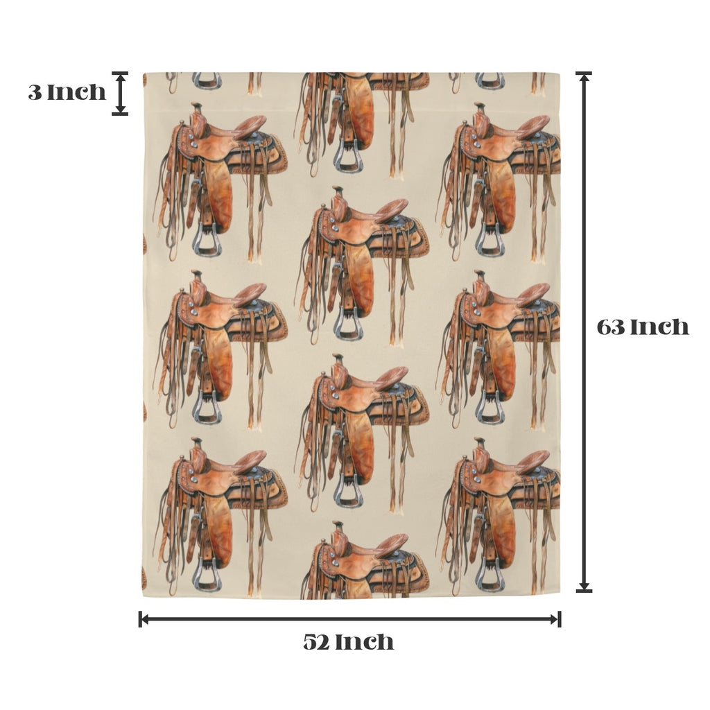 Saddle Print Window Curtain Drapes 52"x63" Made in America