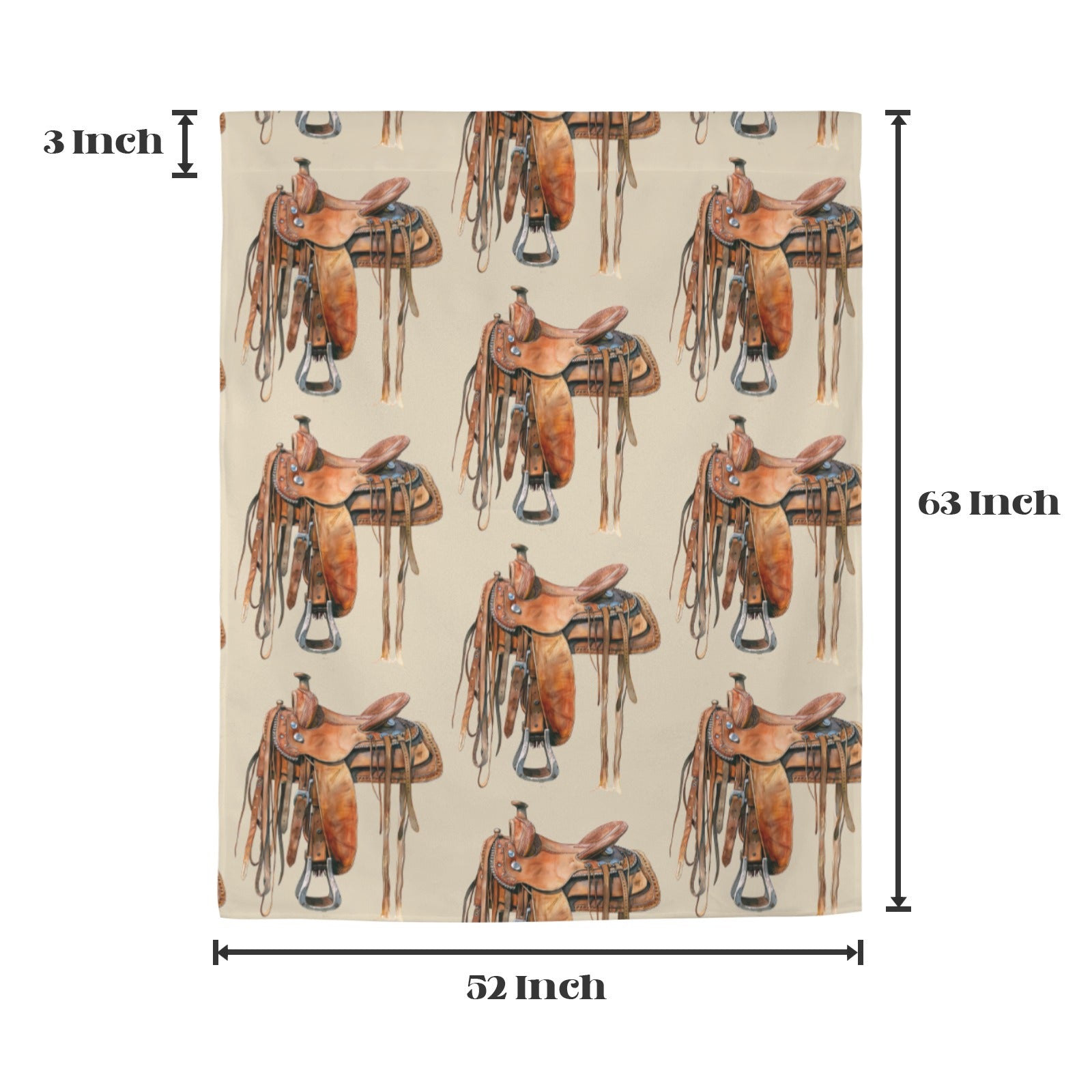 Saddle Print Window Curtain Drapes 52"x63" Made in America