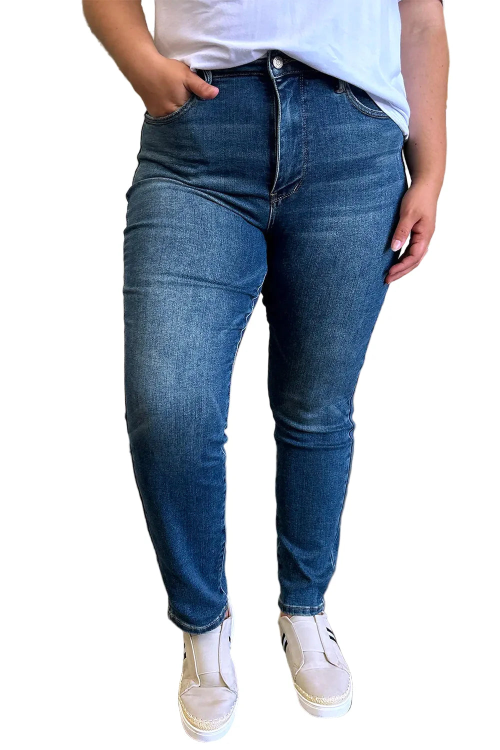 Garden Naked Judy Blue Full Size Tummy Control High Waist Slim Jeans