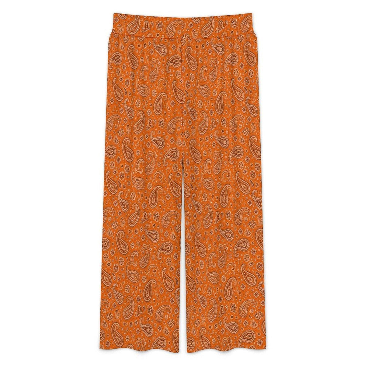 Baha Ranch Orange Paisley Bandana Wide Leg Pants