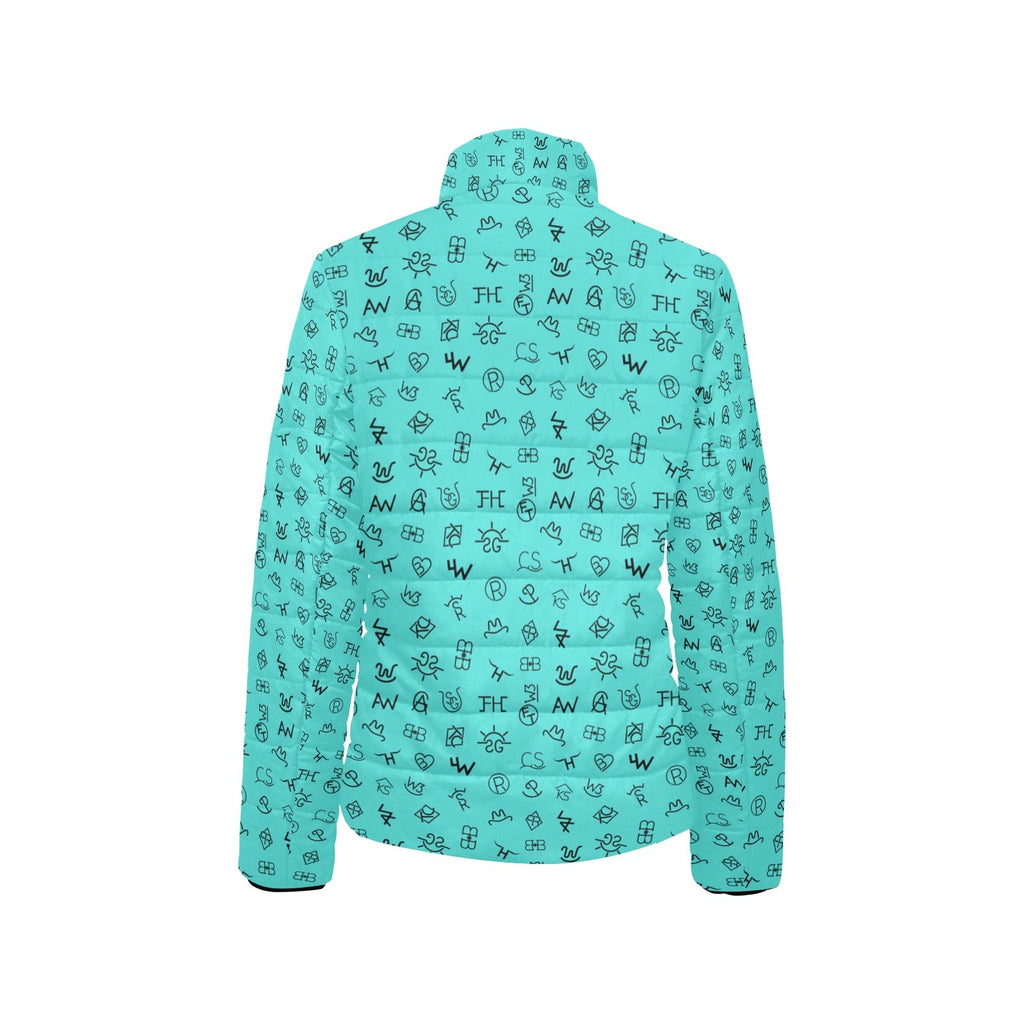 Turquoise Cattle Brands Women's Puffy Bomber Jacket