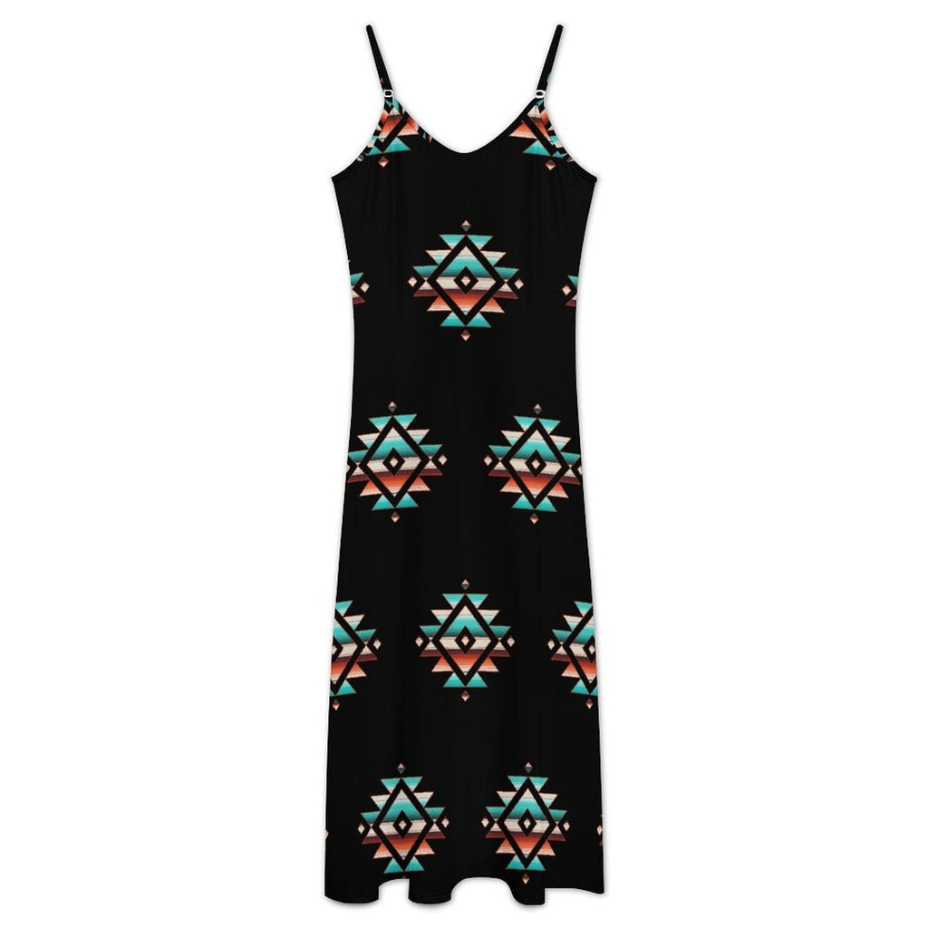 Southwestern Aztec Western Maxi Dress