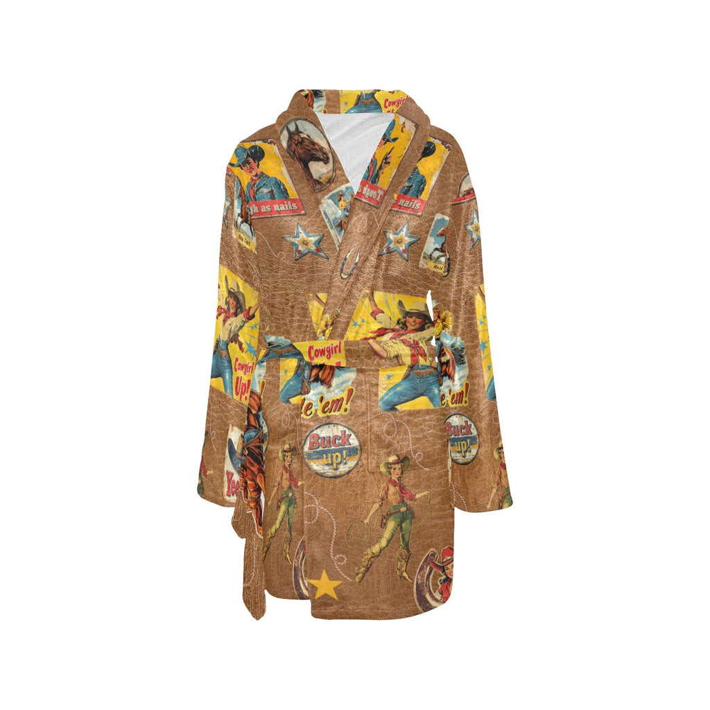 Vintage Cowgirl Collage Bath Robe