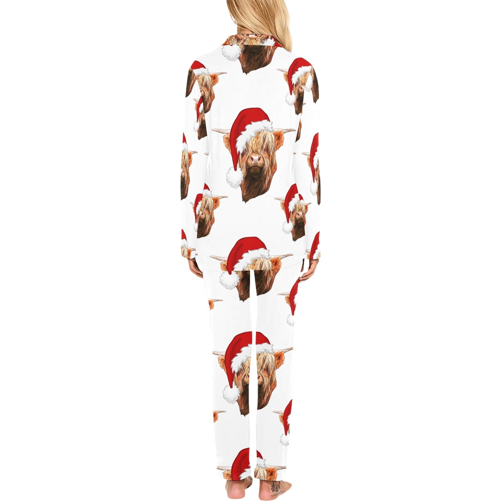 Highland Christmas Cow Women's Western Pajama Set
