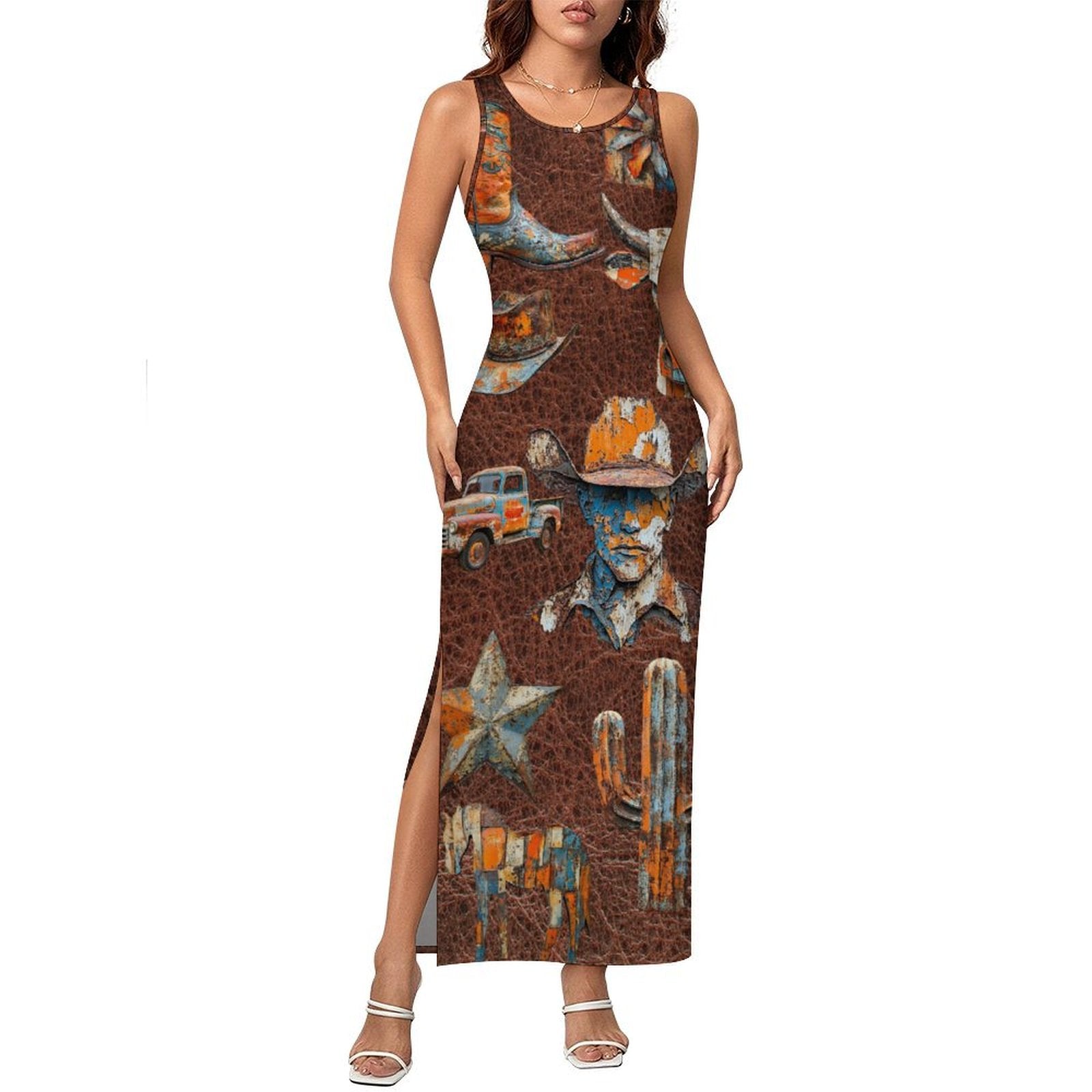 Cowboy Treasures Bodycon Maxi Dress