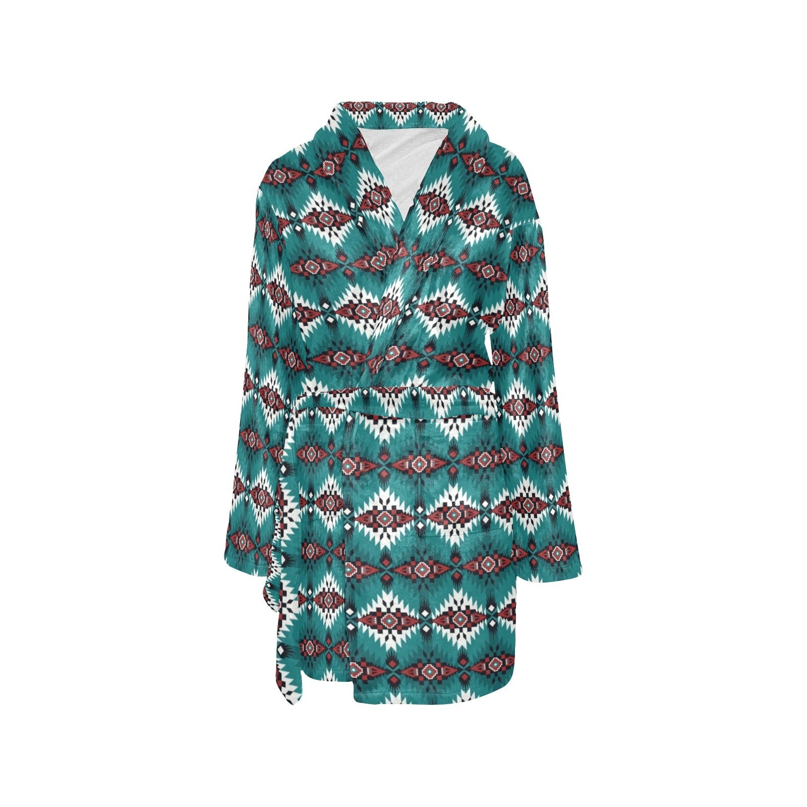 Teal Aztec Women's Western Bath Robe