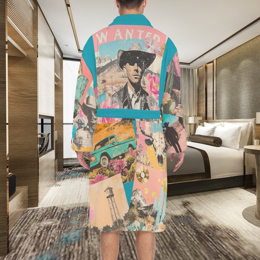 Baha Ranch Retro Pop Western Men's Robe