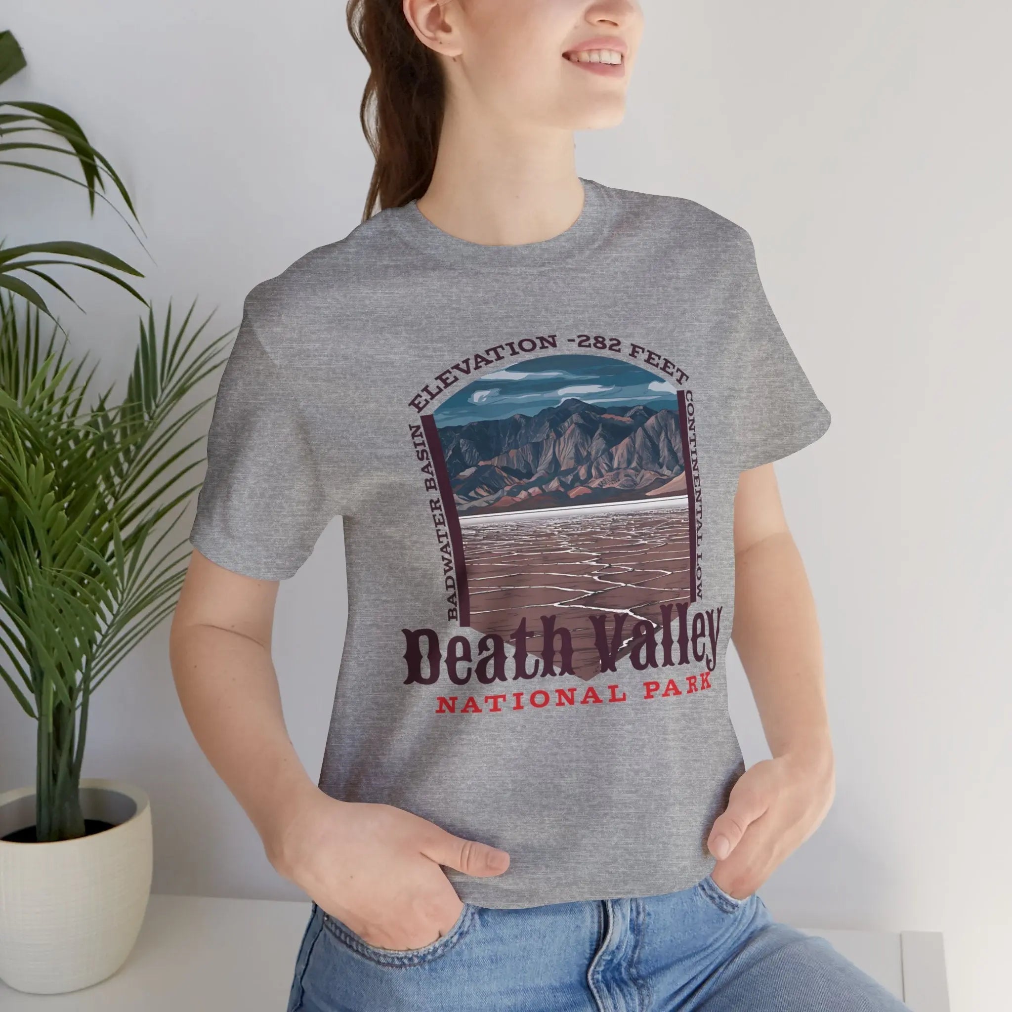 Death Valley National Park Unisex Jersey Tee Airlume Cotton Badwater Basin