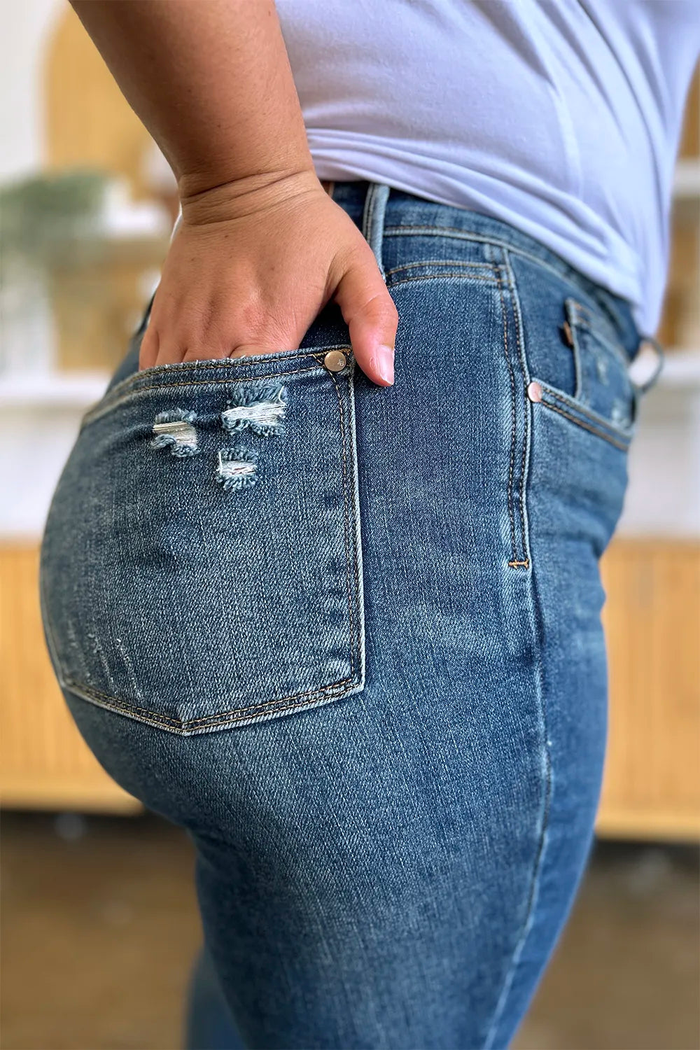 Garden Naked Judy Blue Full Size Tummy Control High Waist Slim Jeans