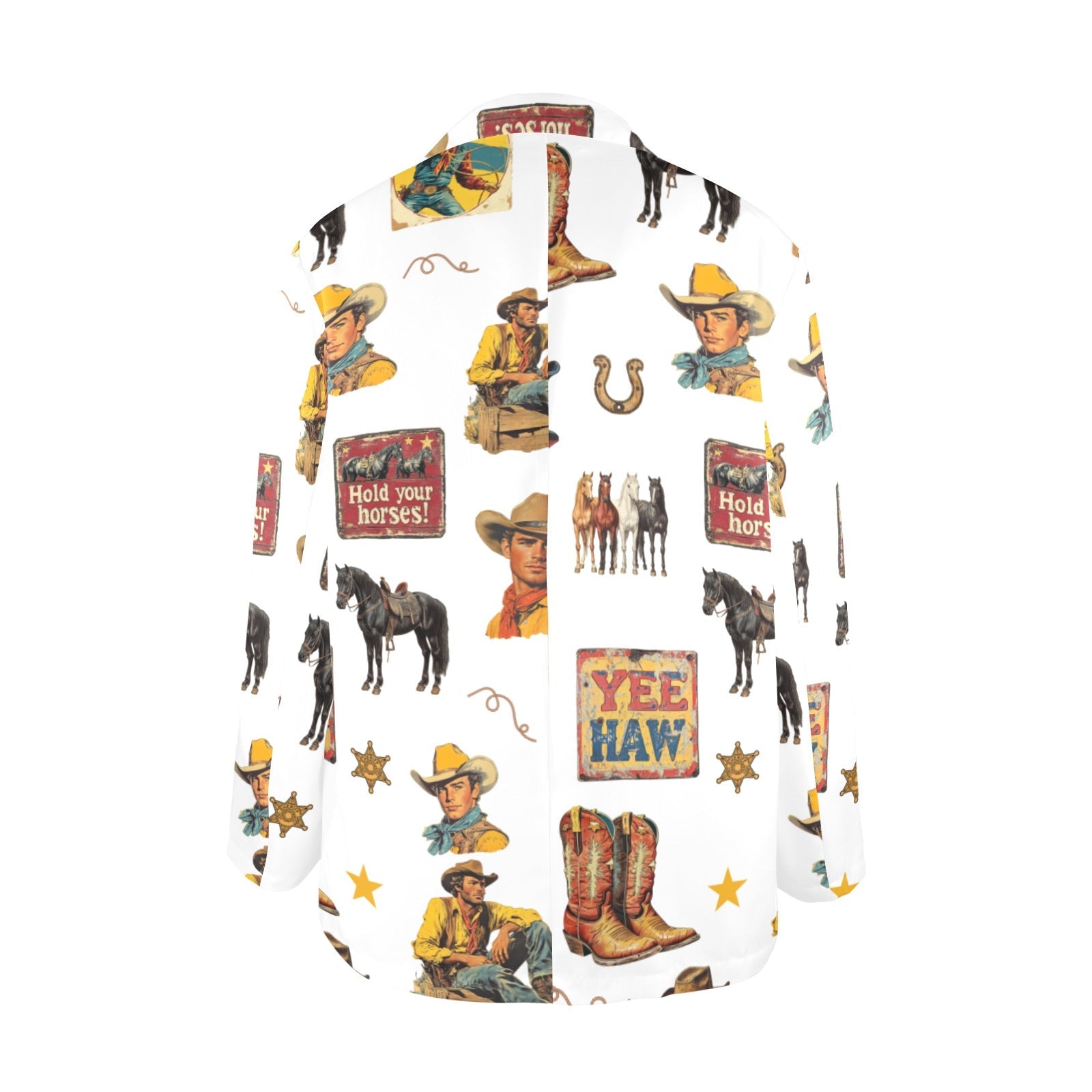 Vintage Cowboy Collage Western Women's Blazer
