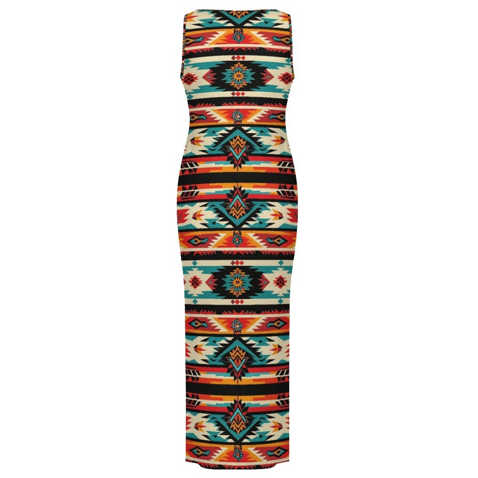 Santa Fe Sleeveless Bodycon Side Slit Western Maxi Long Dress