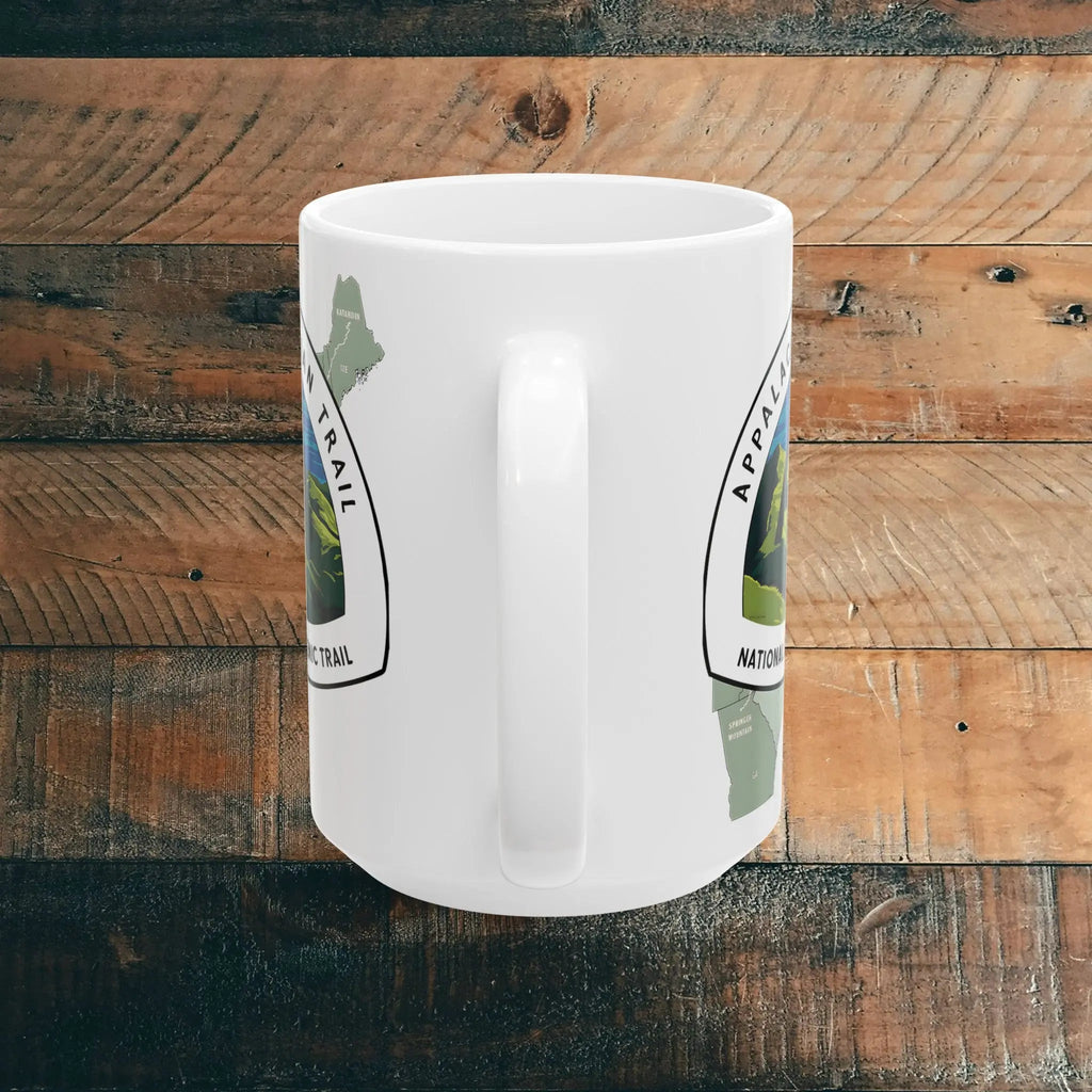 Appalachian Trail Scenic Ceramic Mug (11oz, 15oz) Hike Line Design Mountains