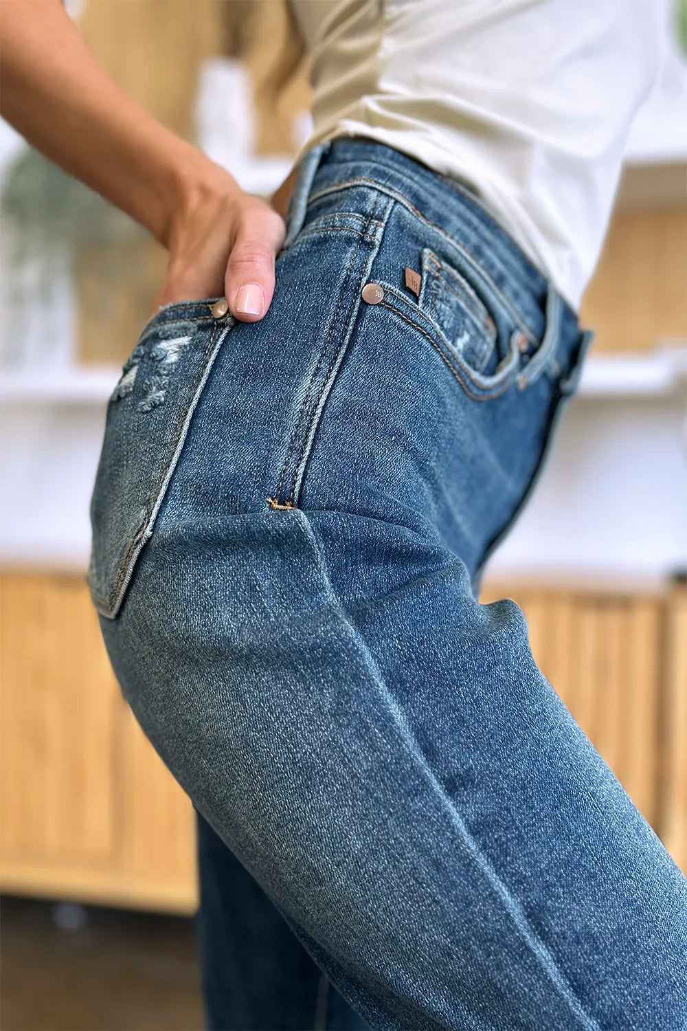 Garden Naked Judy Blue Full Size Tummy Control High Waist Slim Jeans