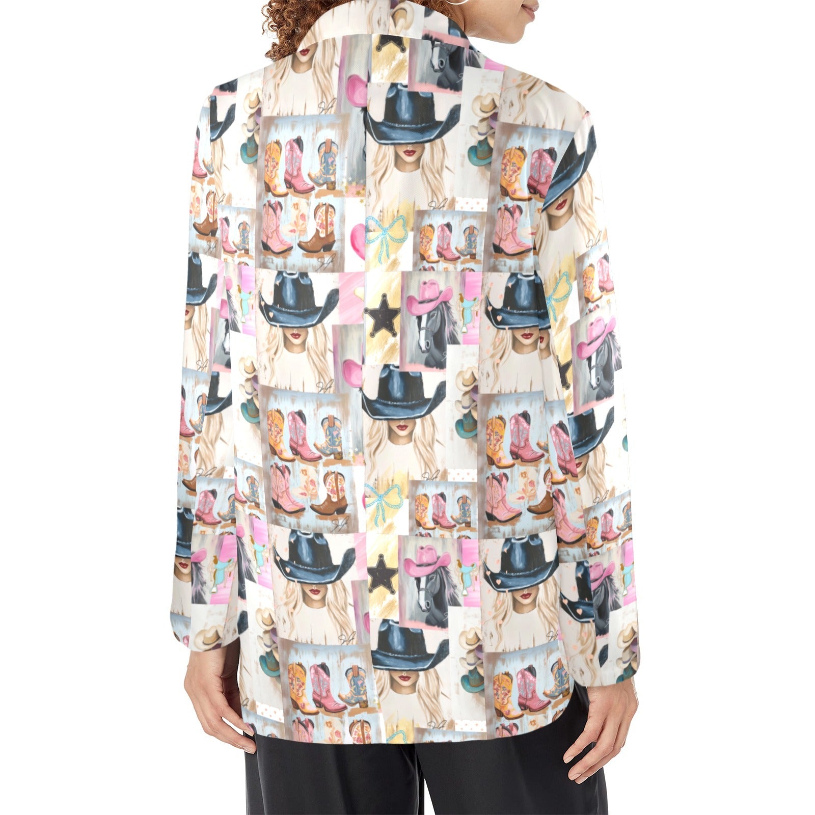 Danilo Painted Cowgirl Collage Western Blazer