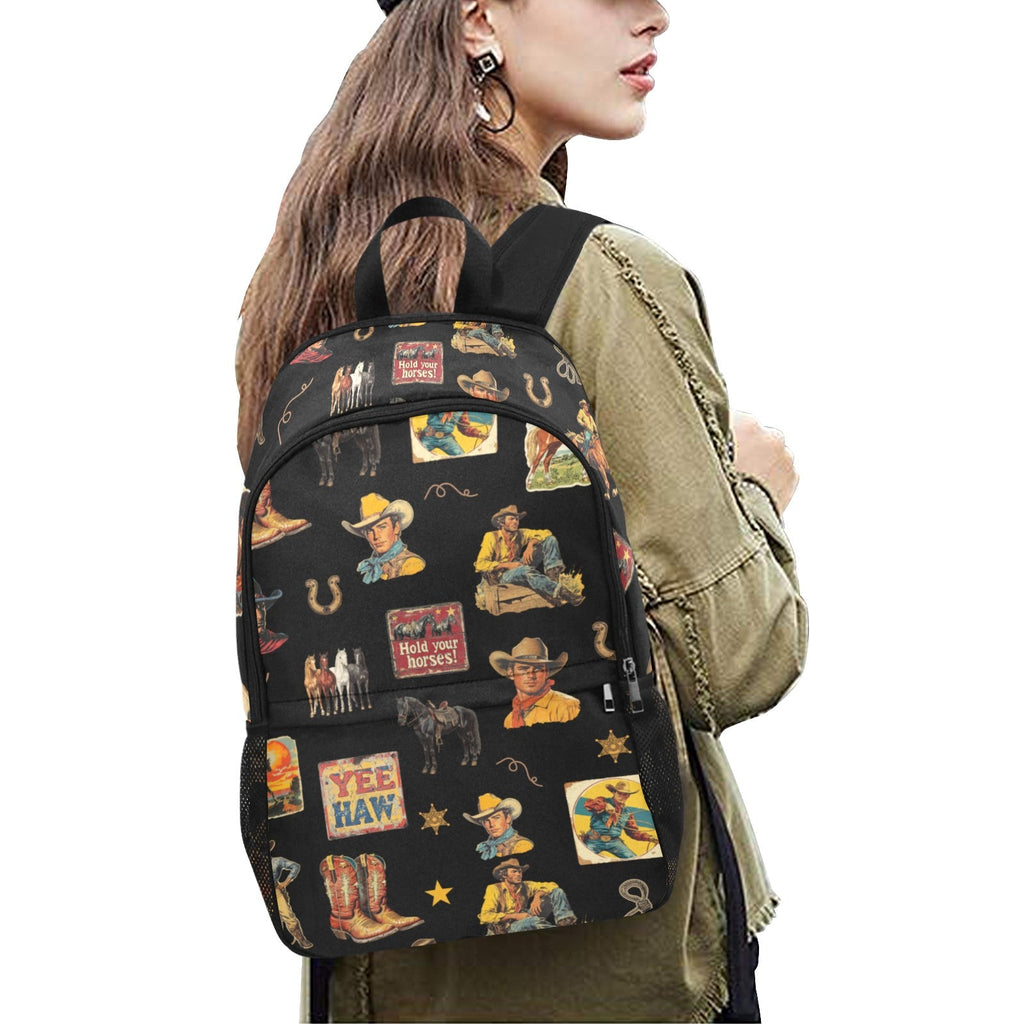 Vintage Cowboy Collage Western Backpack