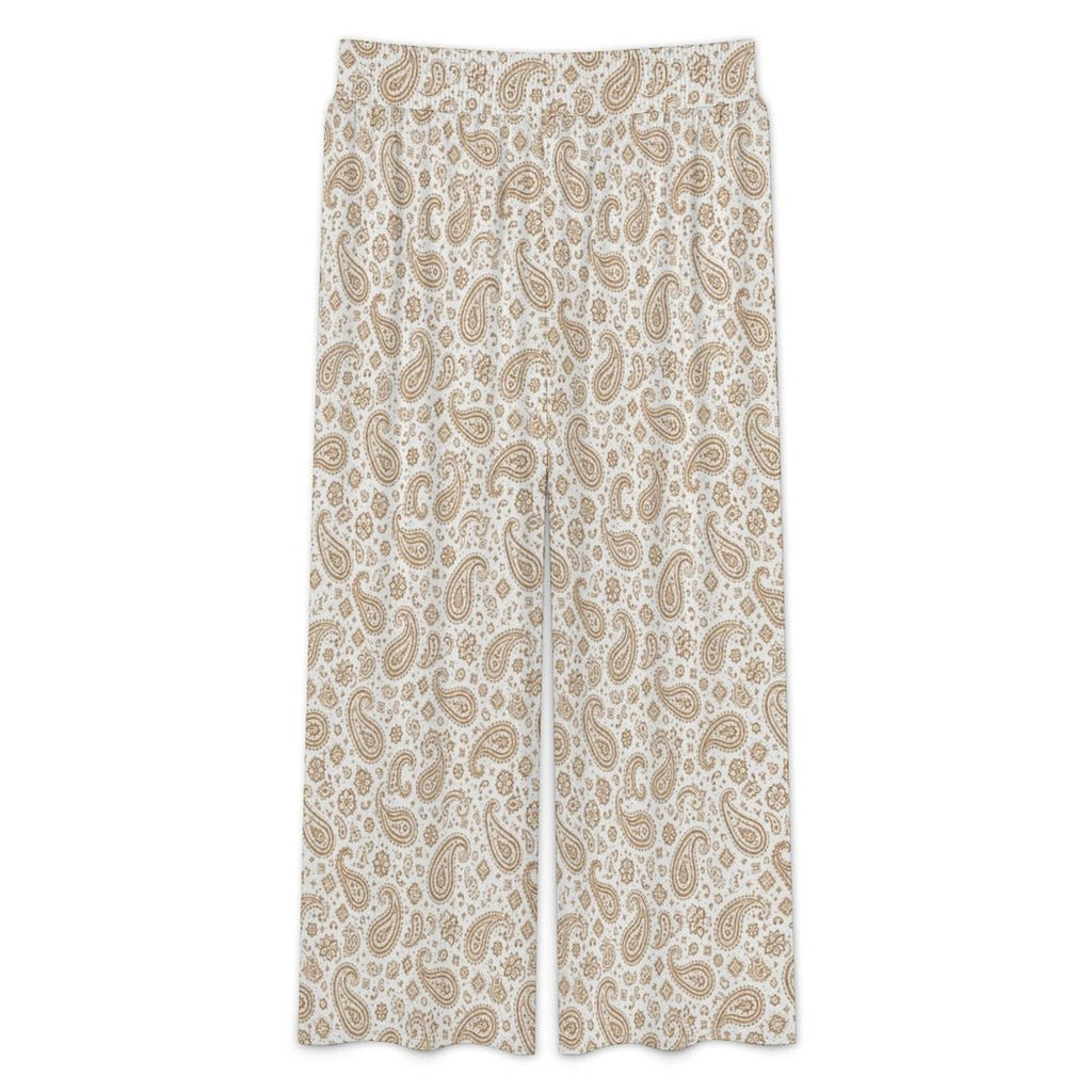 Baha Ranch Cream with Tan Paisley Bandana Wide Leg Pants