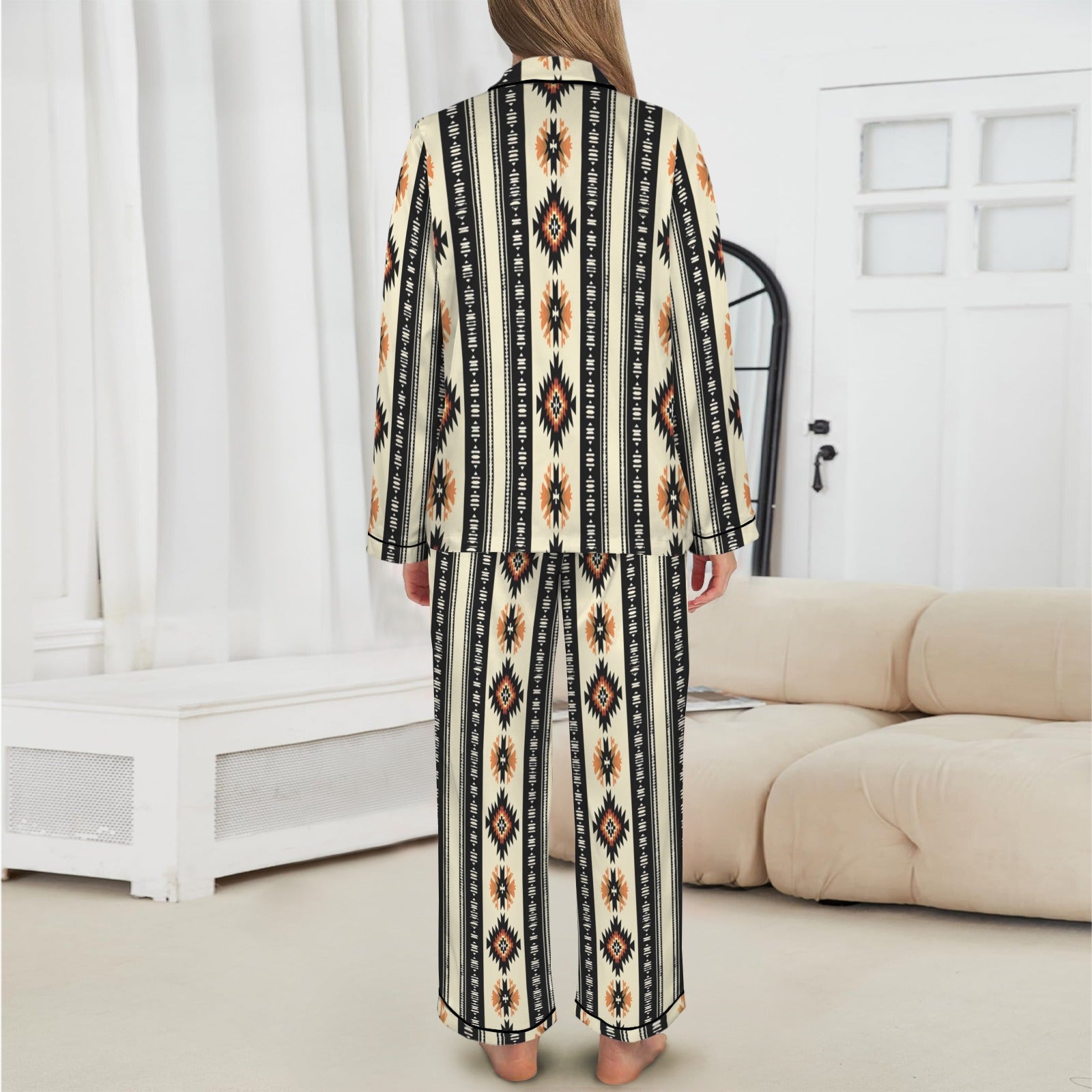 Colores de Mexico Southwestern Aztec Satin pajamas