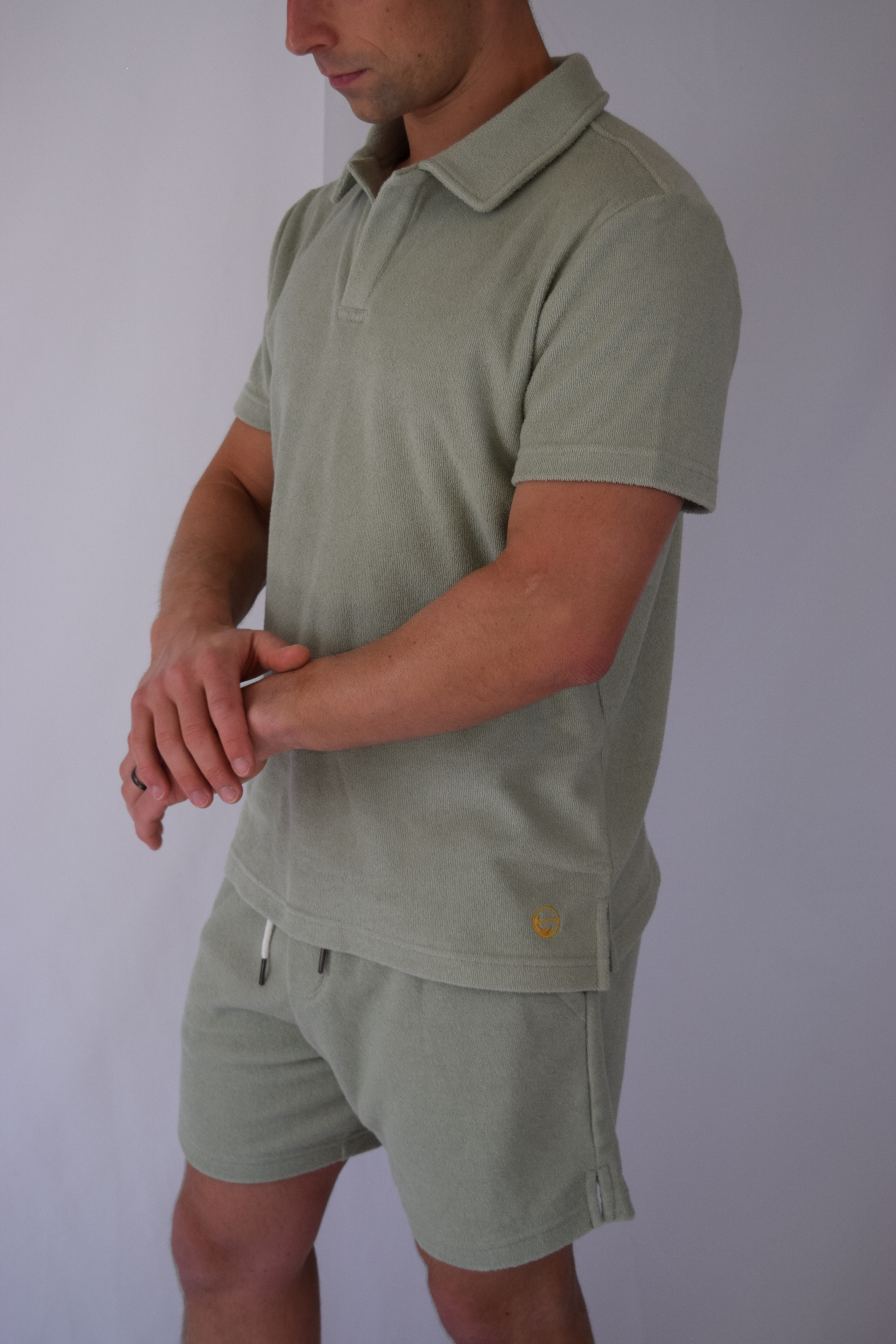 Sage Toweling Terry Polo