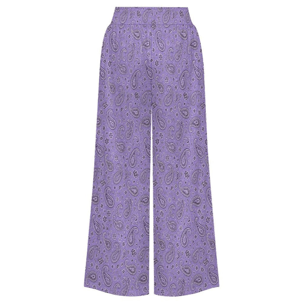 Baha Ranch Lavender Paisley Bandana Wide Leg Pants