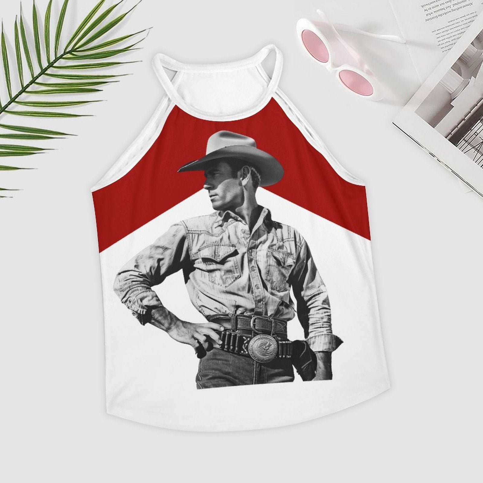 Black White Cowboy Vintage Tank Top