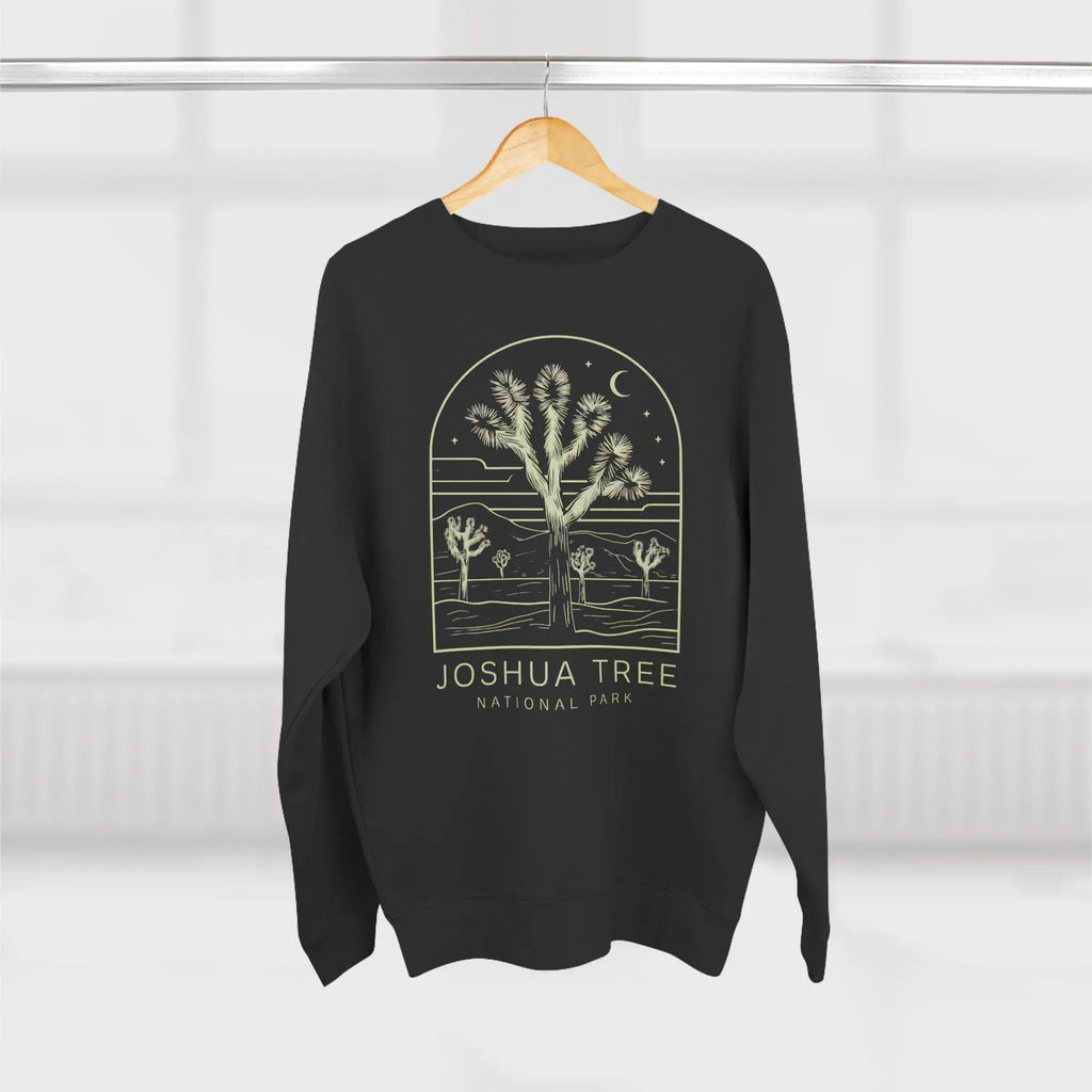 Joshua Tree National Park Unisex Fit Crewneck Sweatshirt Twilight Line Art