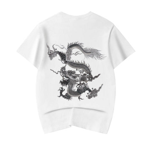 ET521 Grey Dragon Embroidered Tee