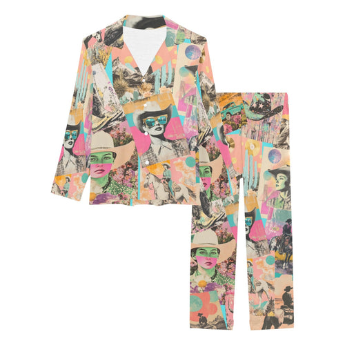 Baha Ranch Retro Pop Western Collage Pajama Set
