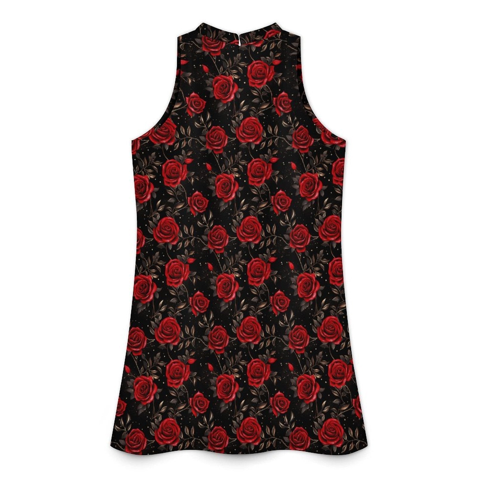 Baha Ranch Coloers de Mexico Romantic Red Roses Sleeveless Mini Dress