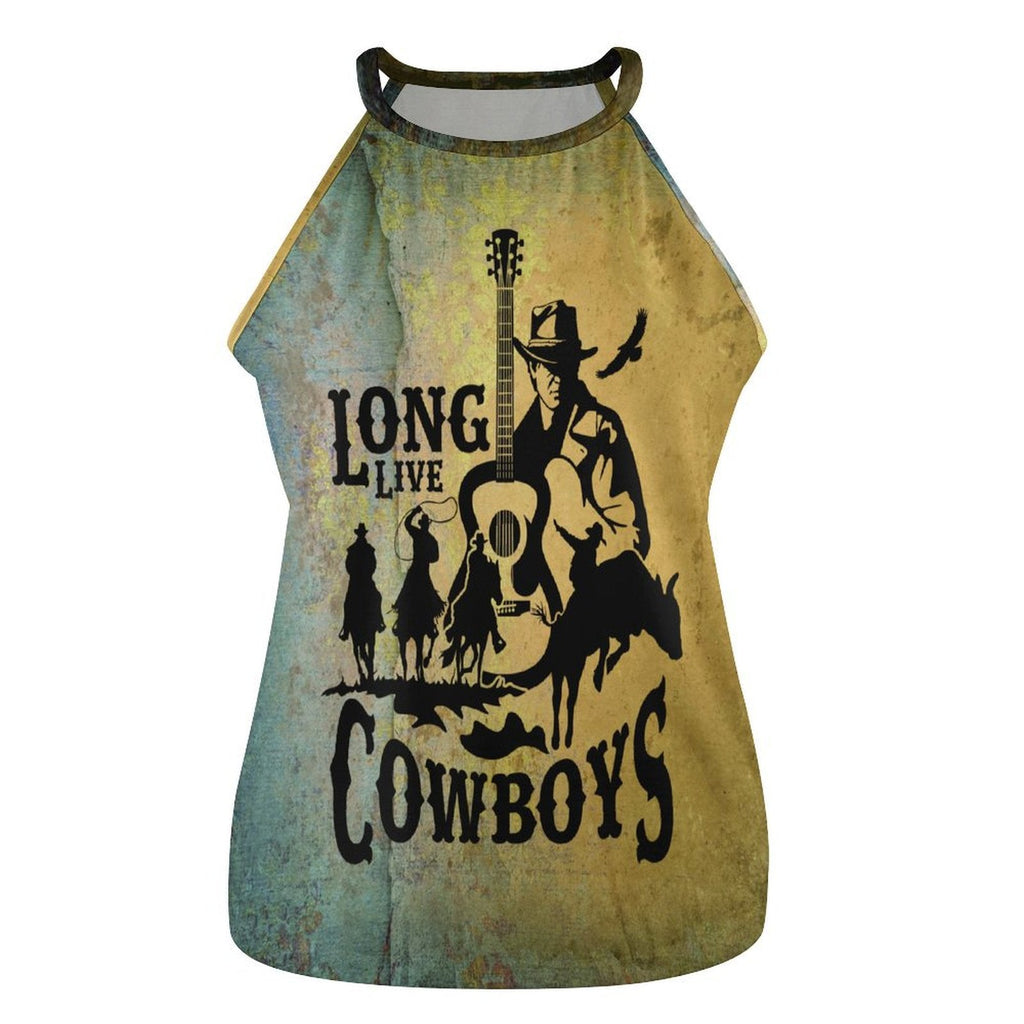 Cowboys Print Women's Western Tank Top