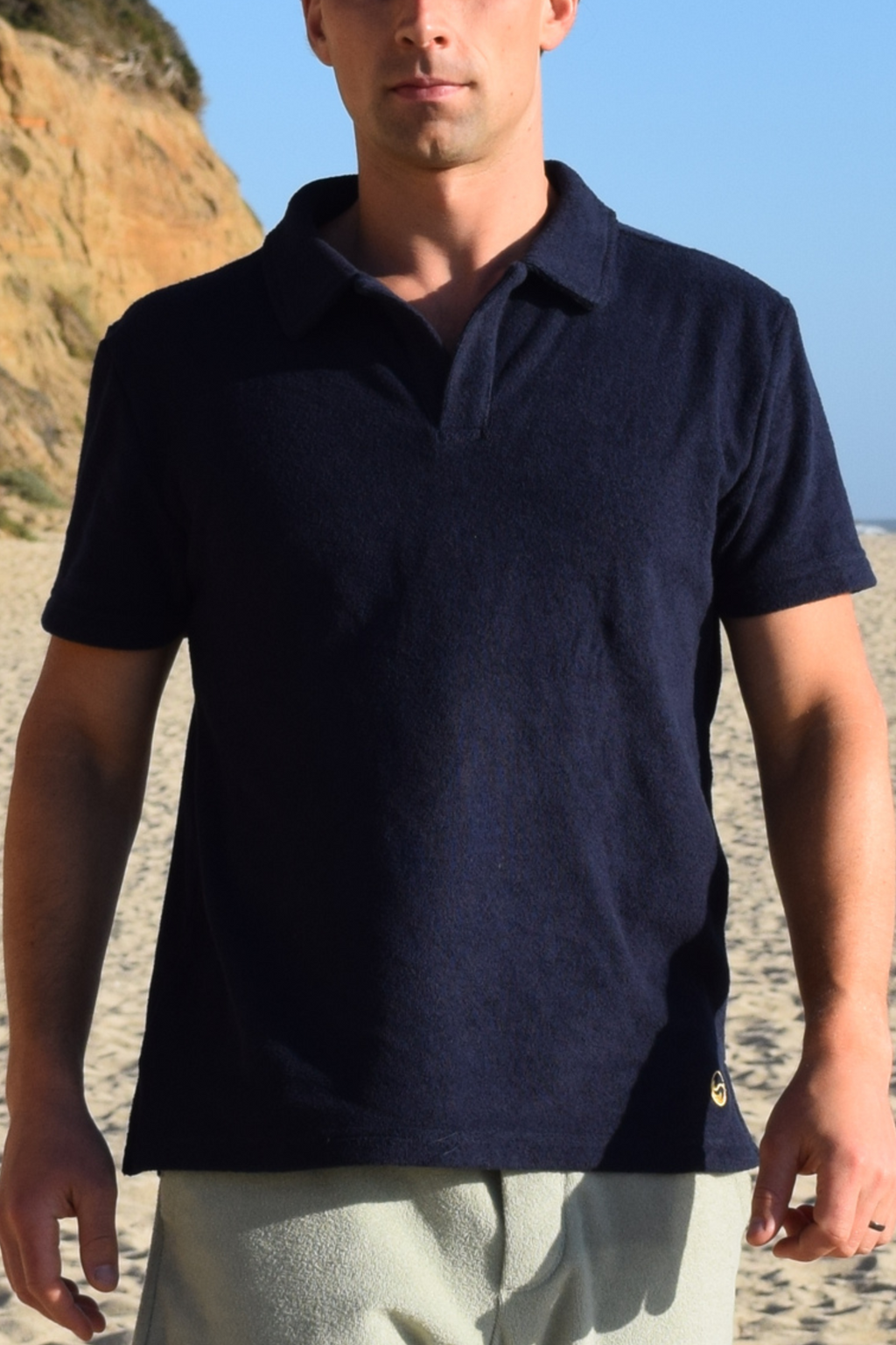 Navy Toweling Terry Polo