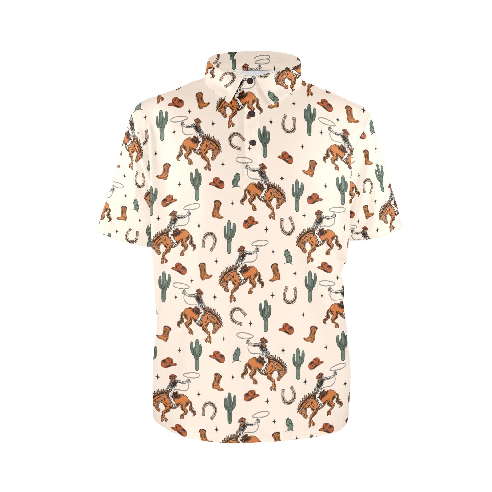 Rodeo Cowboy Western Polo Style Shirt