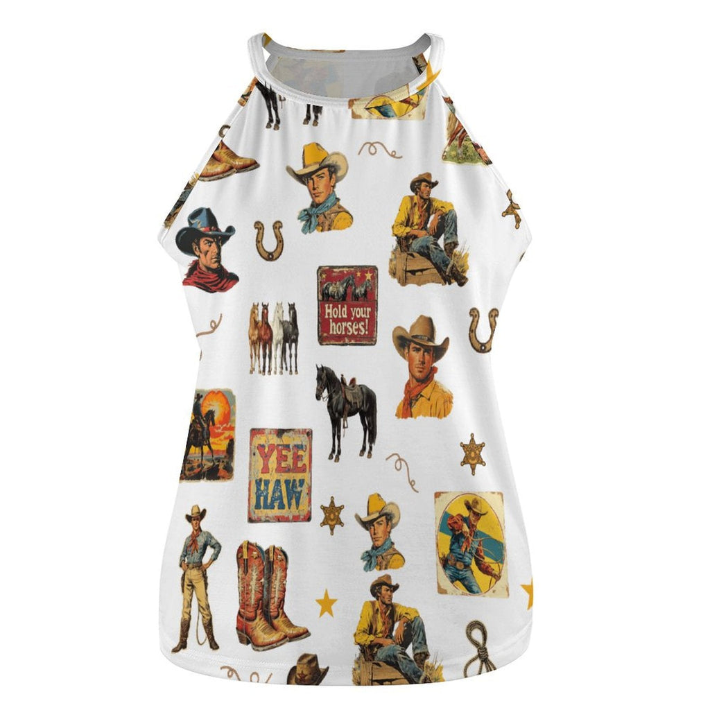 Vintage Cowboy Collage Western Tank Top