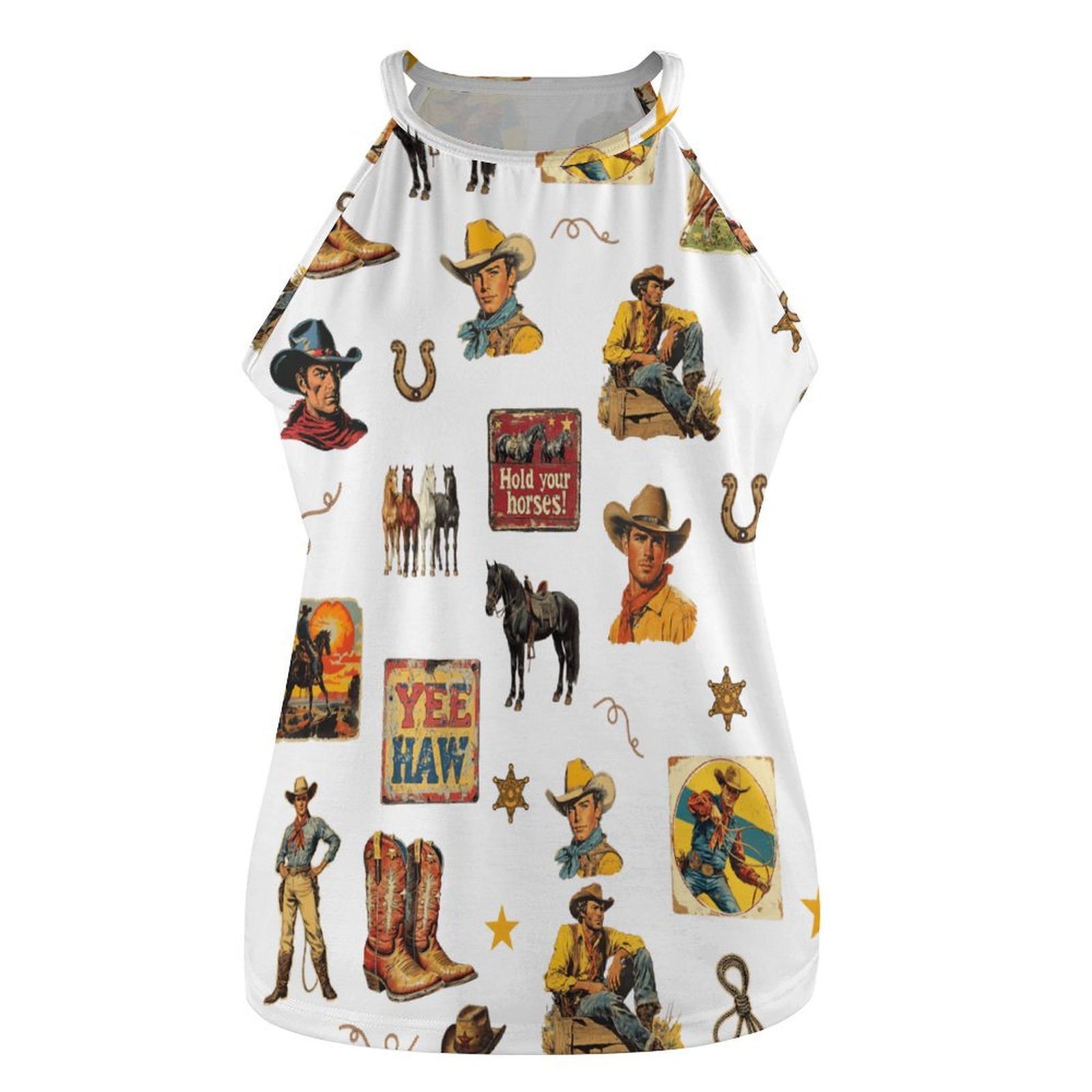 Vintage Cowboy Collage Western Tank Top