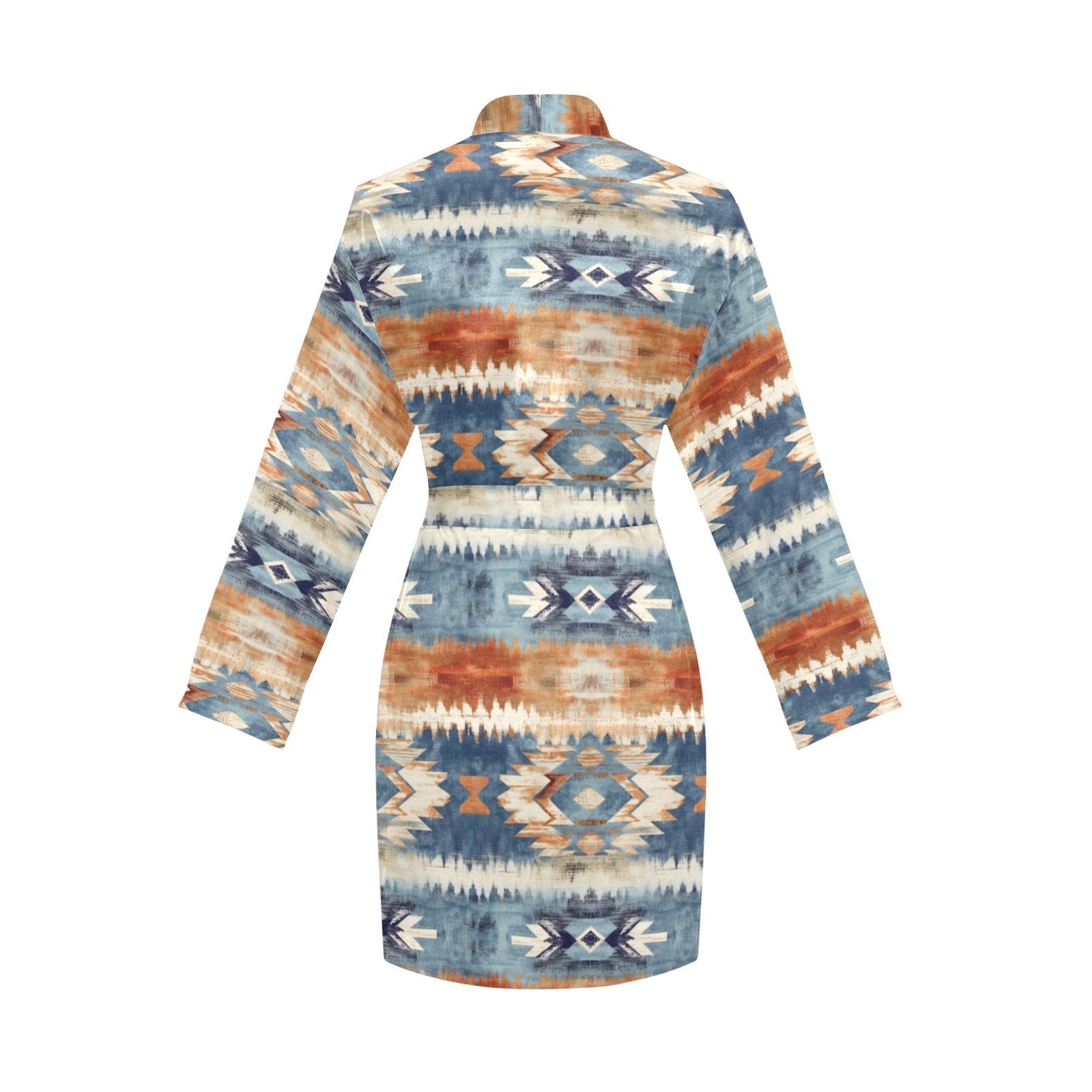 Aztec Women's Long Sleeve Belted Satin Feel Dressing Lounge Robe