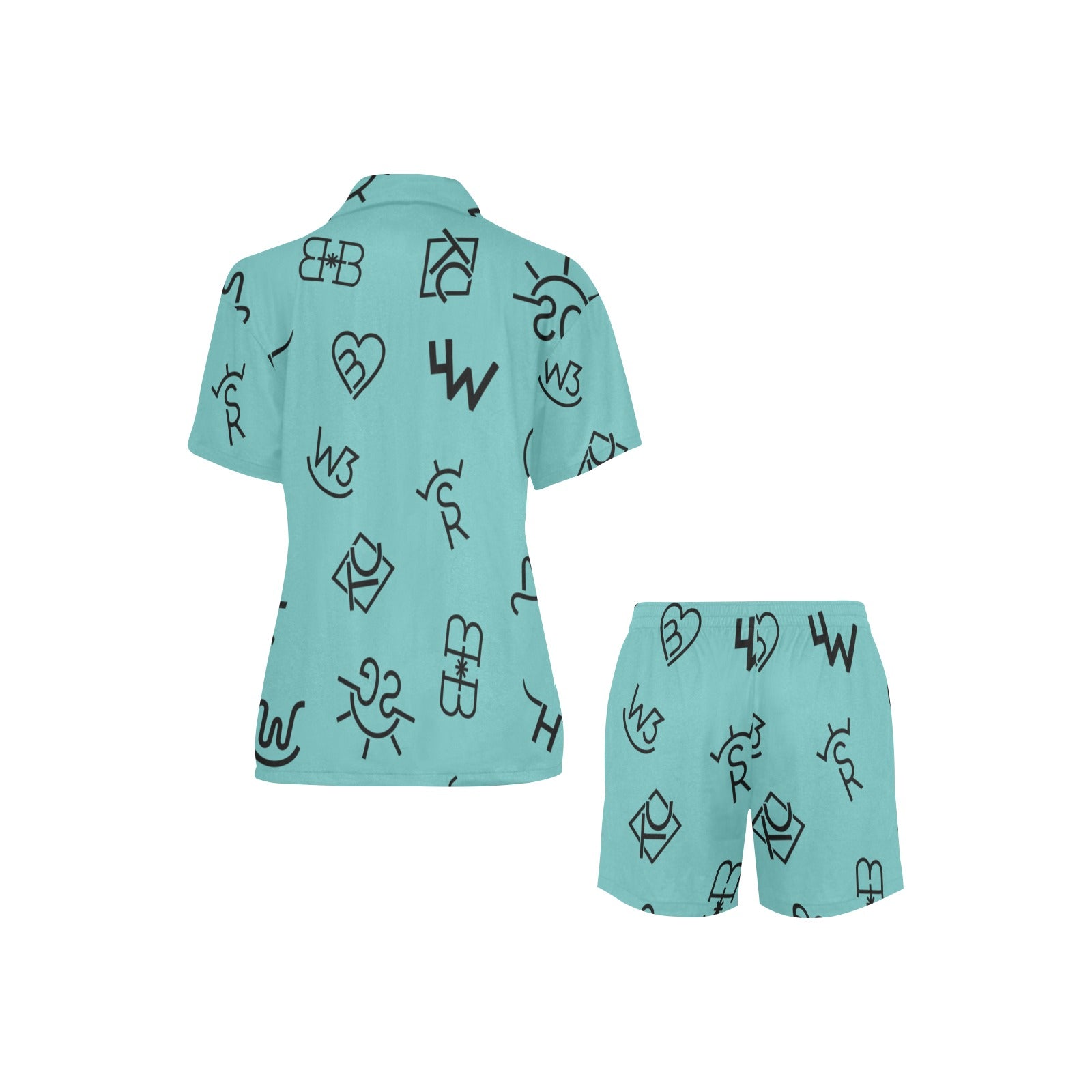 Turquoise Cattle Brands Women's Western Pajama Set