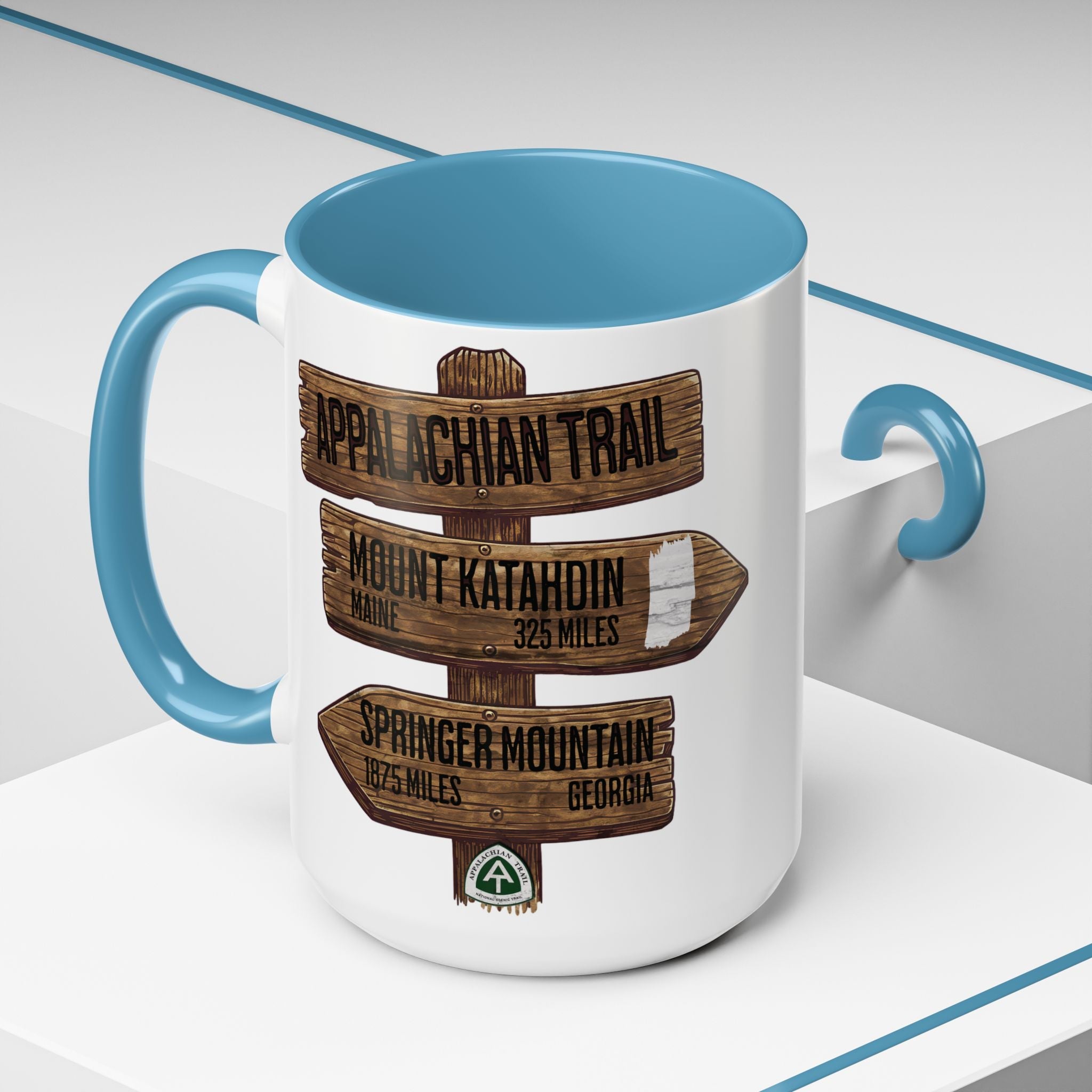 Appalachian Trail Accent Coffee Mug 11oz 15oz National Scenic AT Wood Mileage Sign