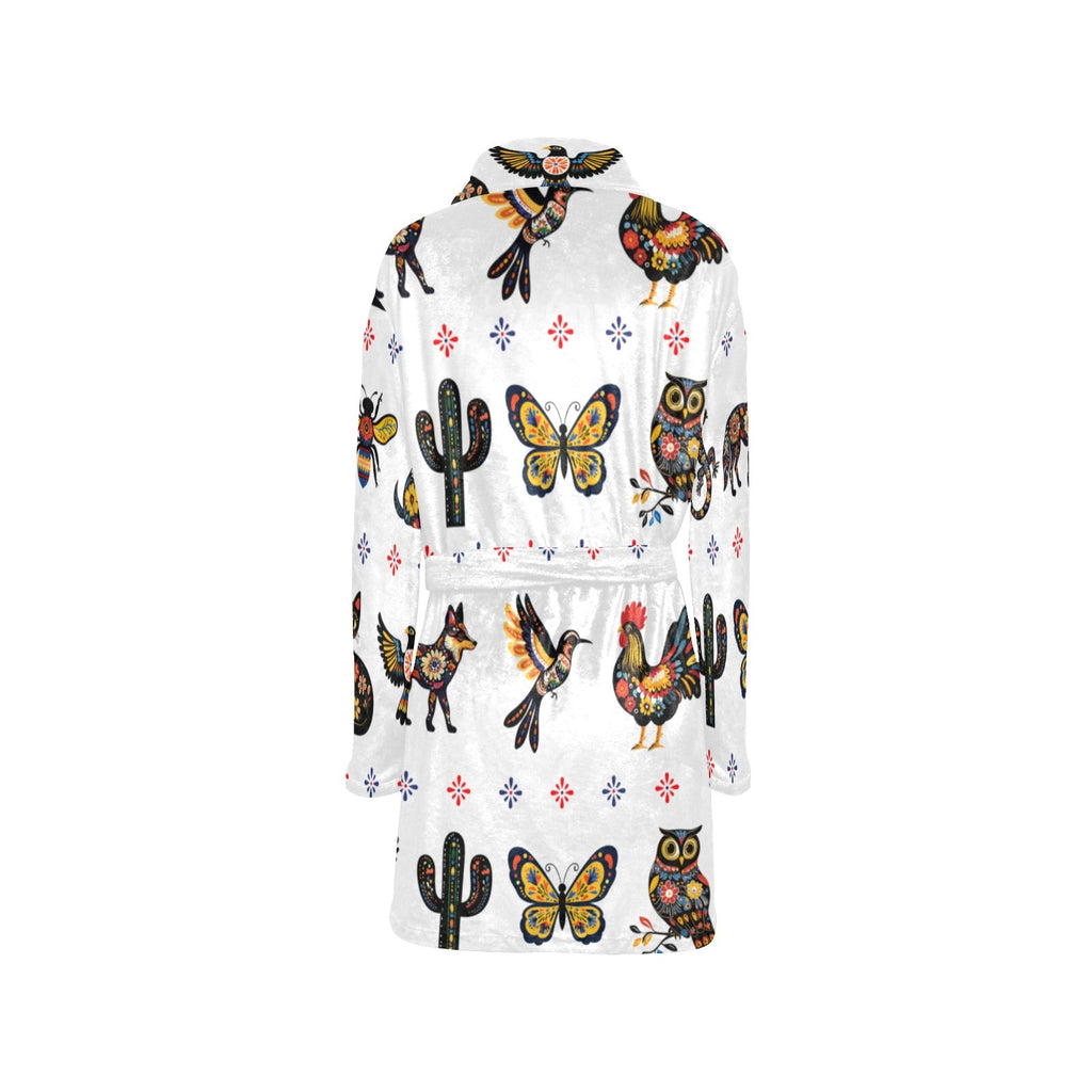 Colores De Mexico Talavera Floral Animals Robe