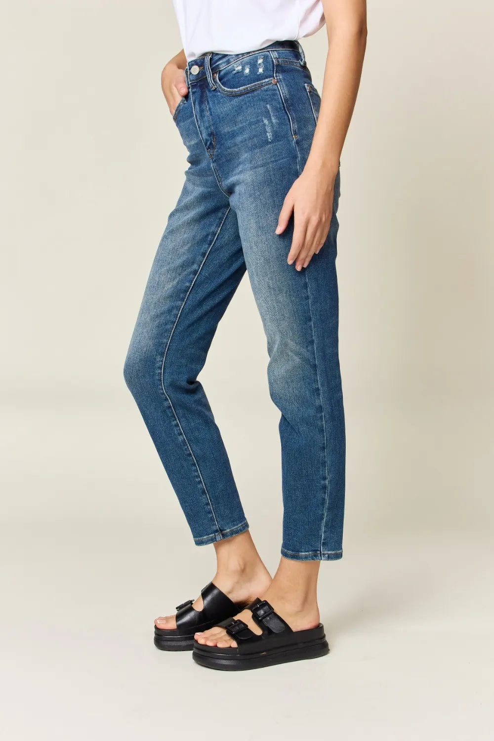 Garden Naked Judy Blue Full Size Tummy Control High Waist Slim Jeans