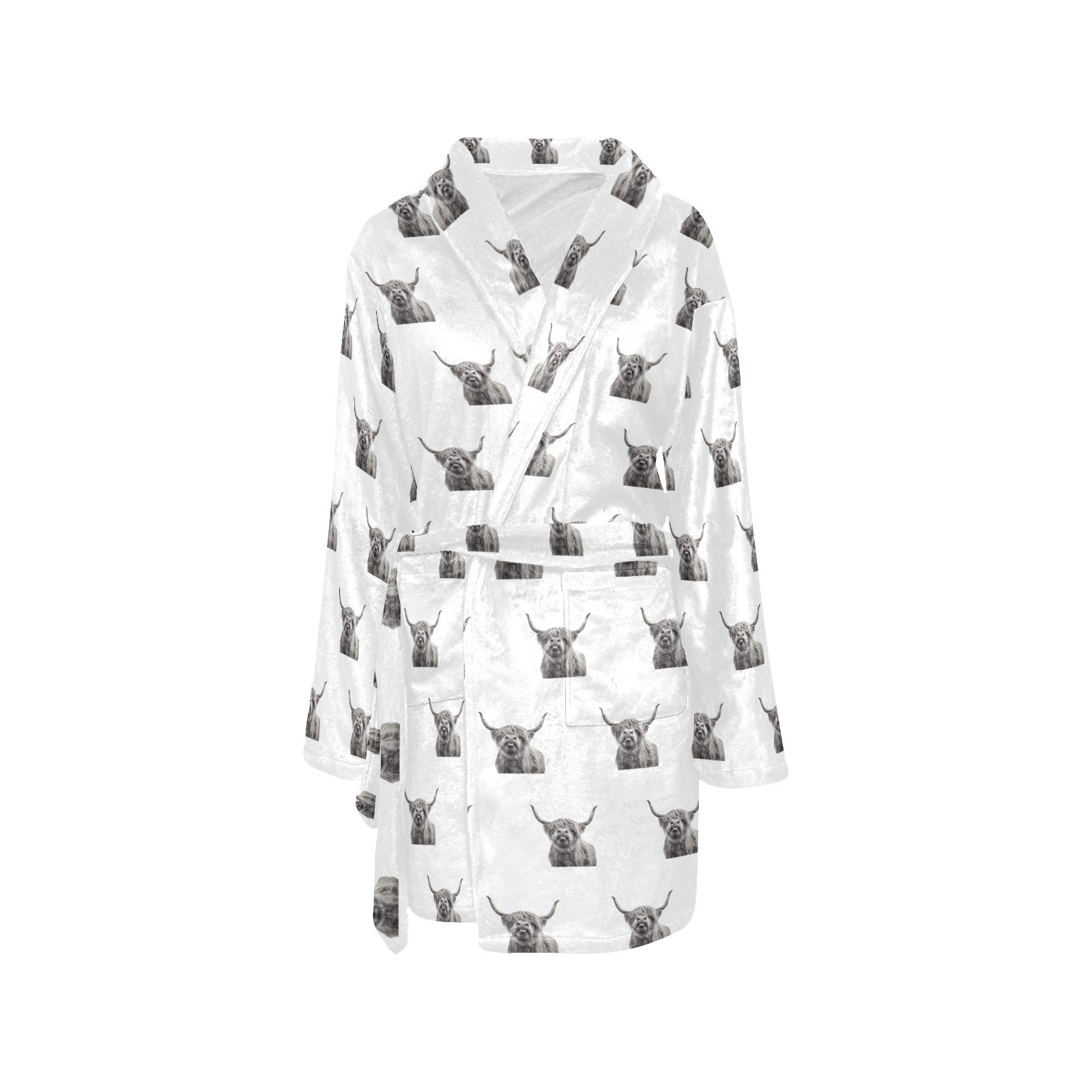 Silly Highland Cow Women's Western Bath Robe