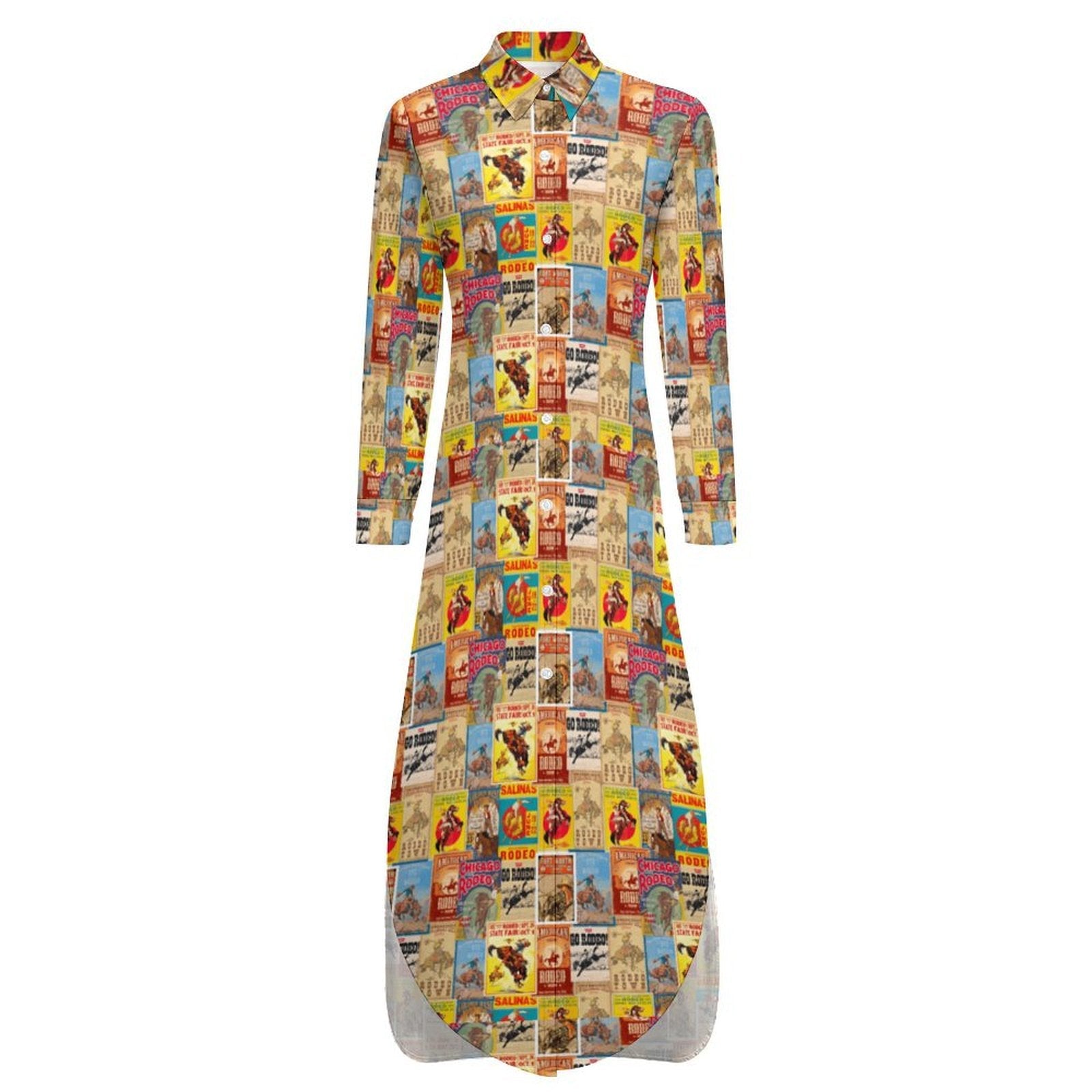 Vintage Rodeo Poster Western Duster Dress