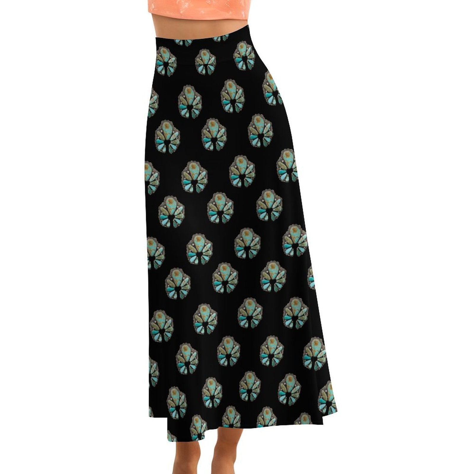 Turquoise Naja Maxi Skirt