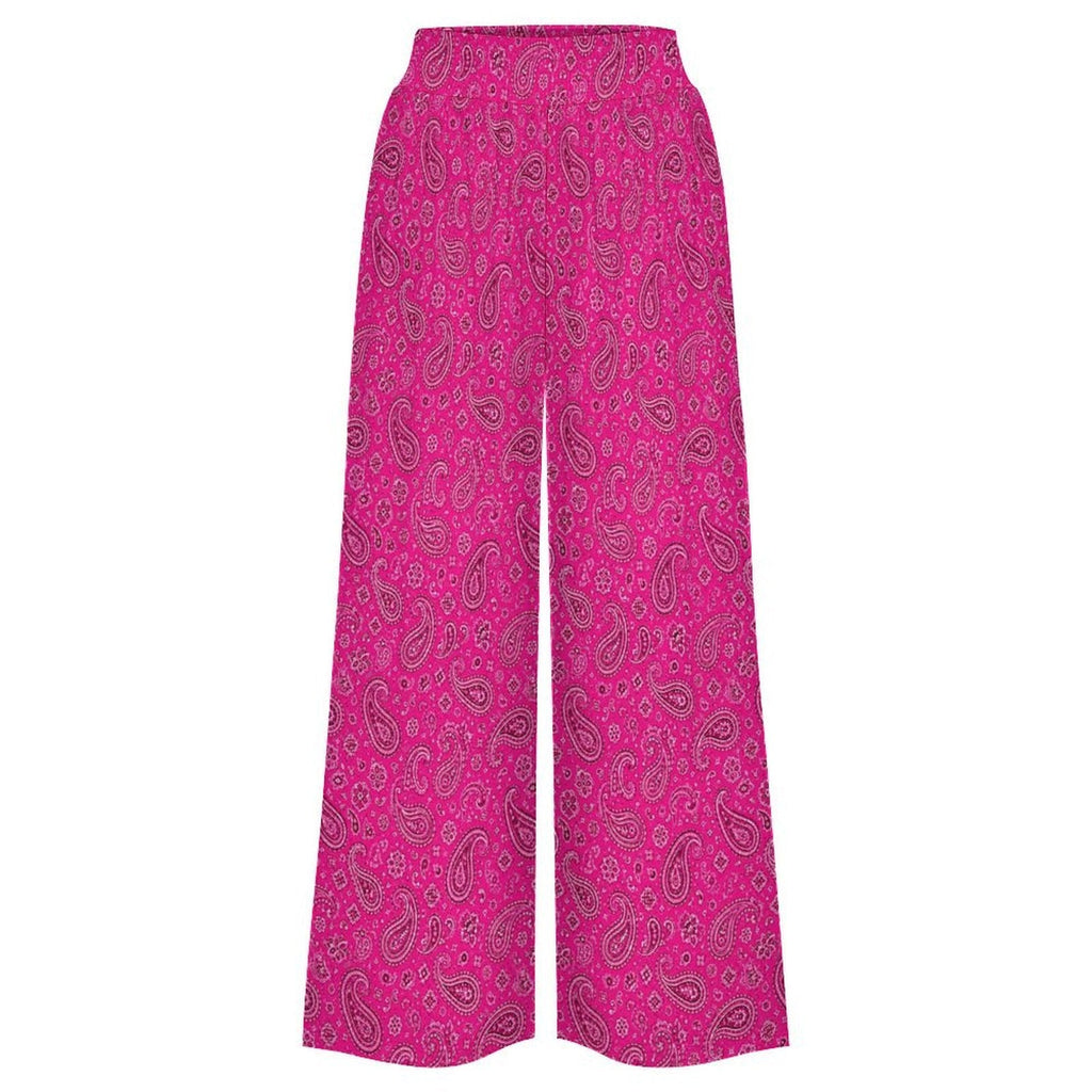 Baha Ranch Pink Paisley Bandana Wide Leg Pants