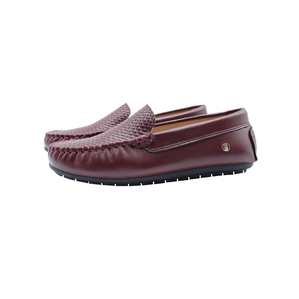 Burgundy leather