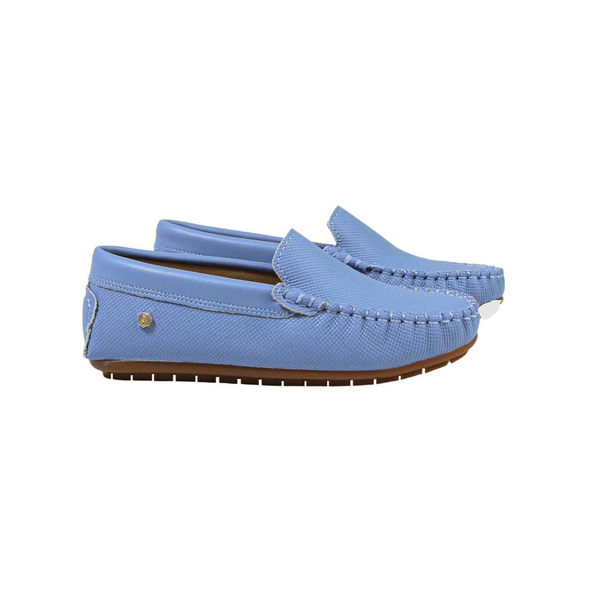 Fintoes Kids' Blue Leather Loafers