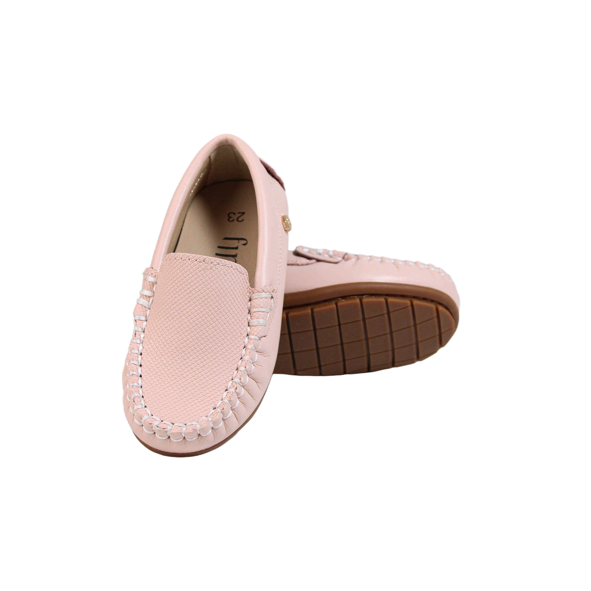 Fintoes Kids' Pink Leather Penny Loafers