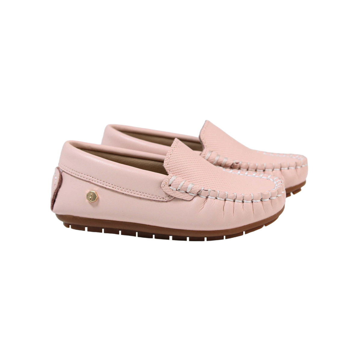 Fintoes Kids' Pink Leather Penny Loafers