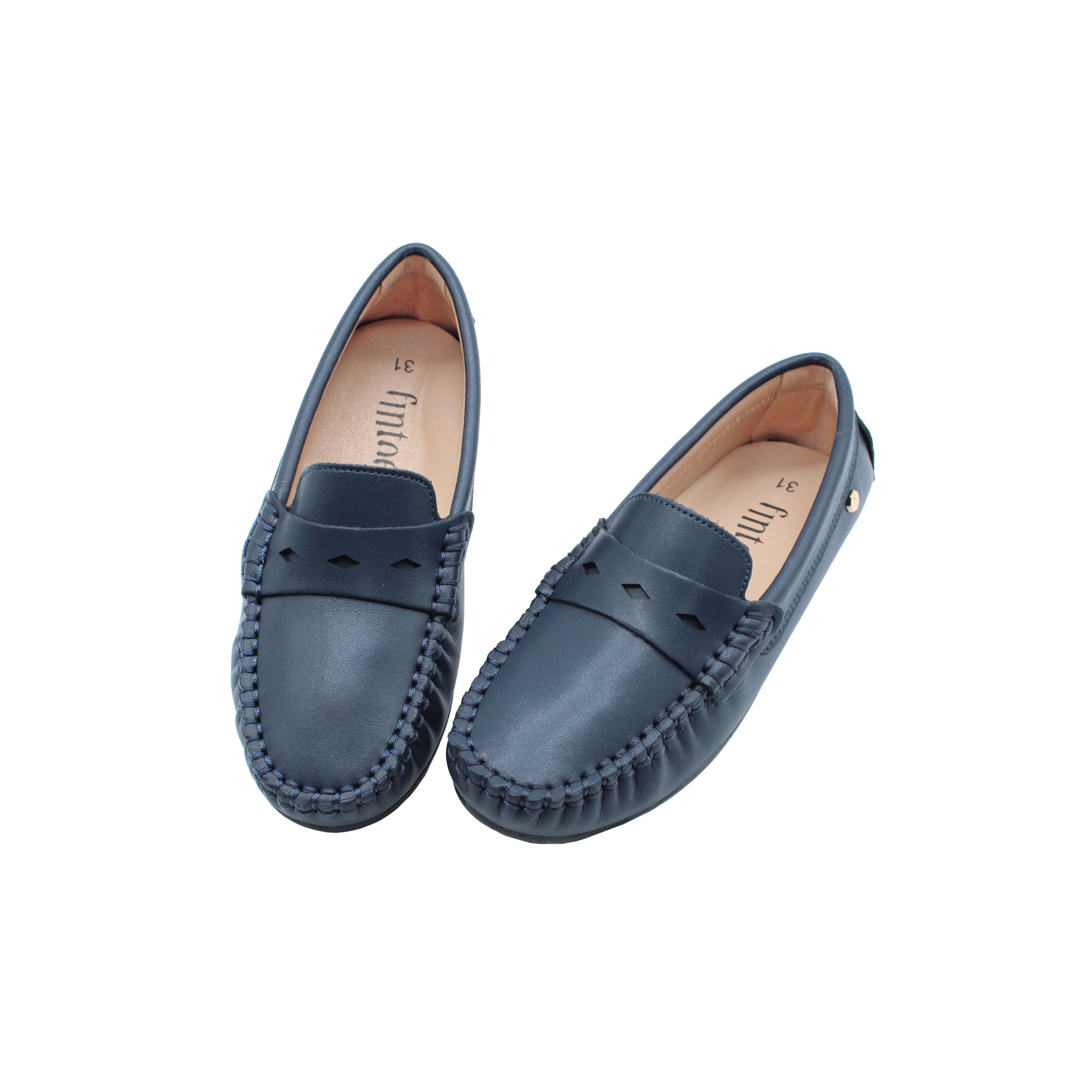 Navy  Leather