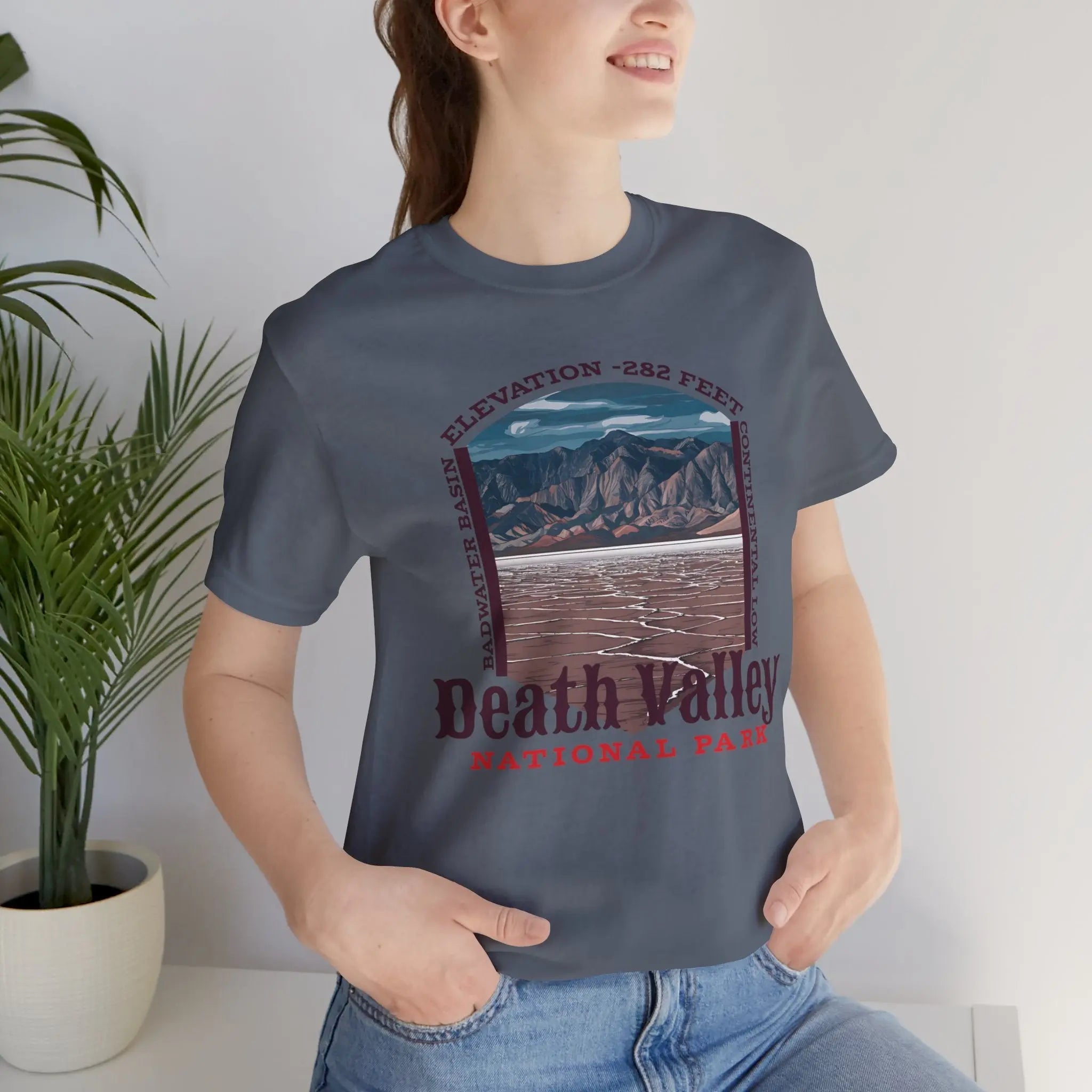 Death Valley National Park Unisex Jersey Tee Airlume Cotton Badwater Basin