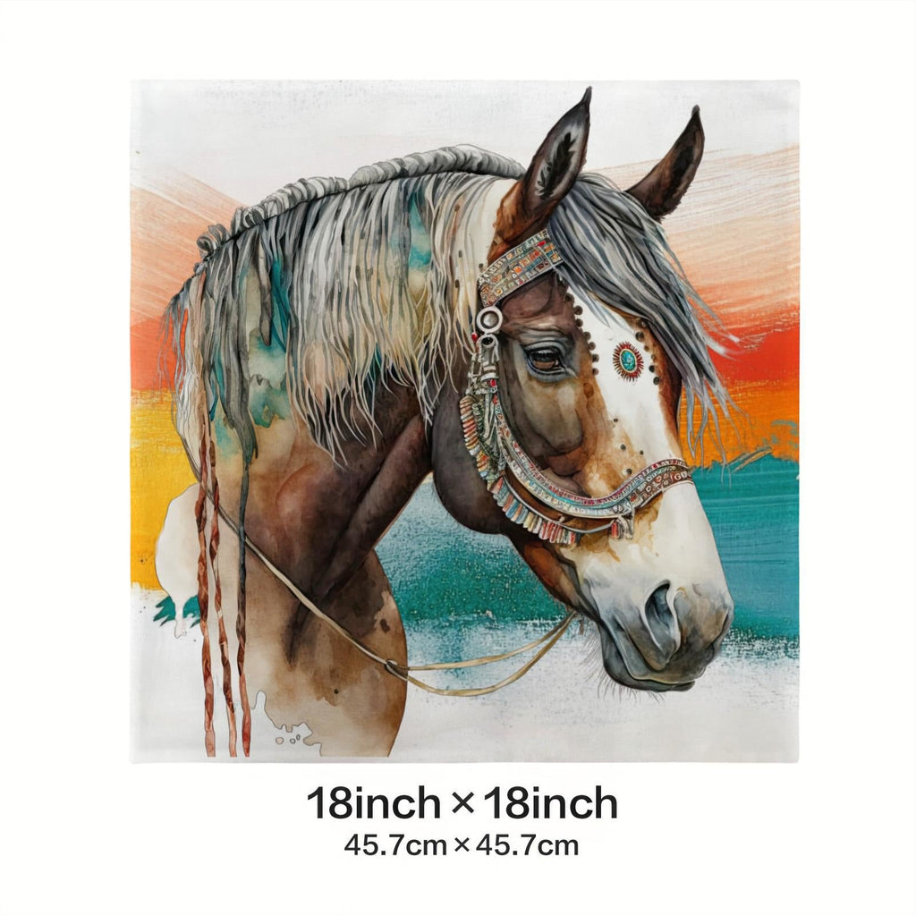 Baha Ranch Fancy Horse Velvety Soft Pillow Case Made in America